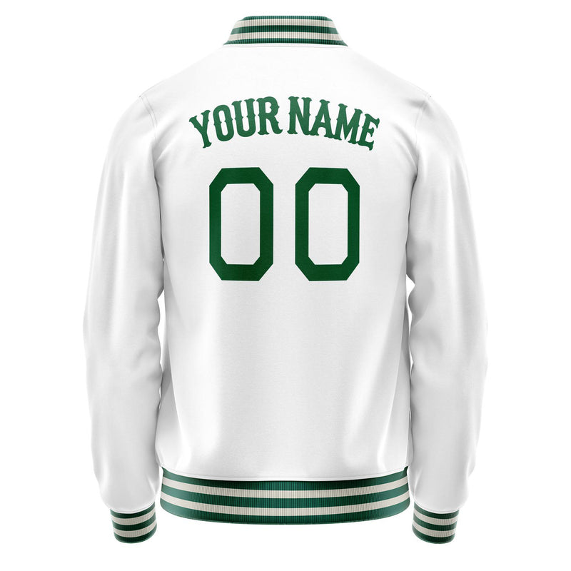Custom White Kelly-Green Solid Color Varsity Letterman Jacket JA02240617LH459