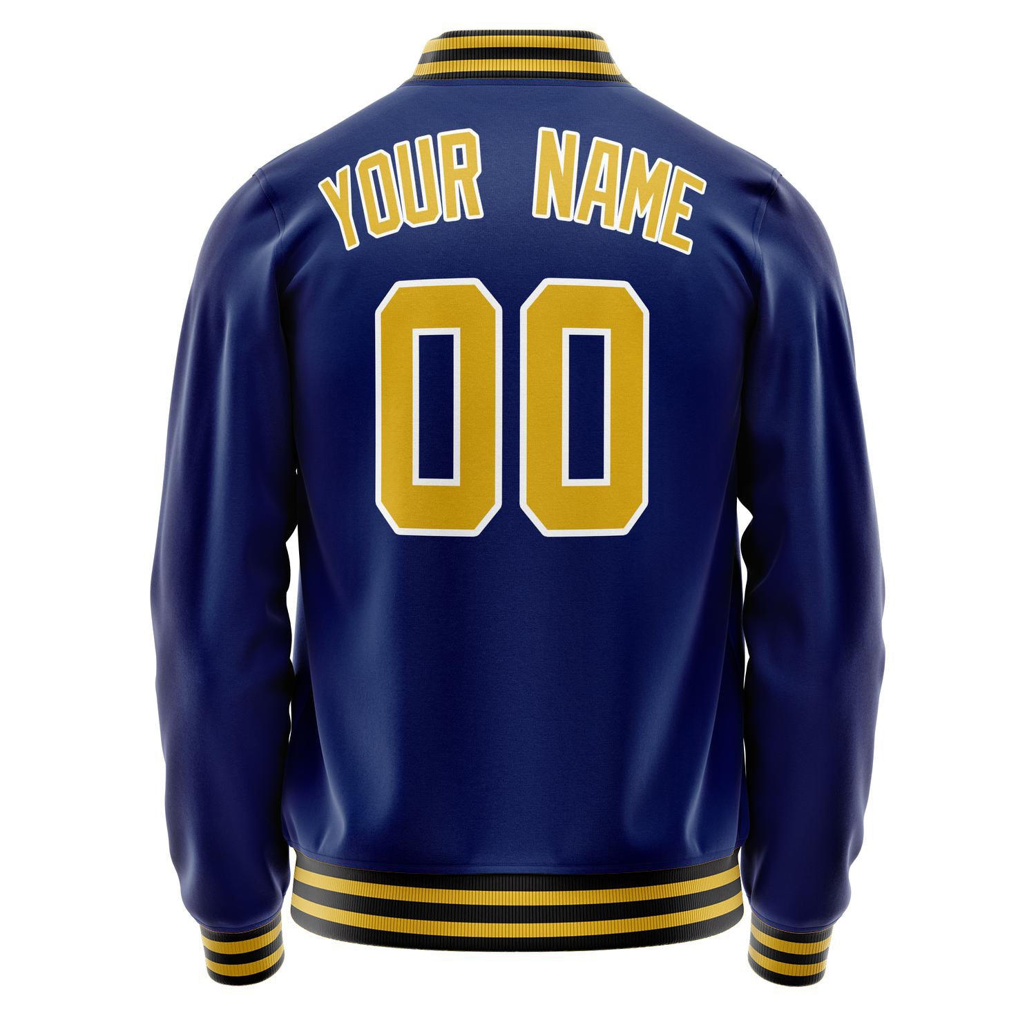 Custom Royal Gold Solid Color Varsity Letterman Jacket JA02240617XF565