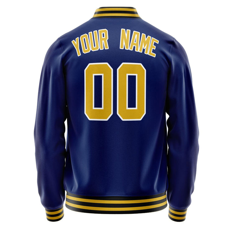 Custom Royal Gold Solid Color Varsity Letterman Jacket JA02240617XF565