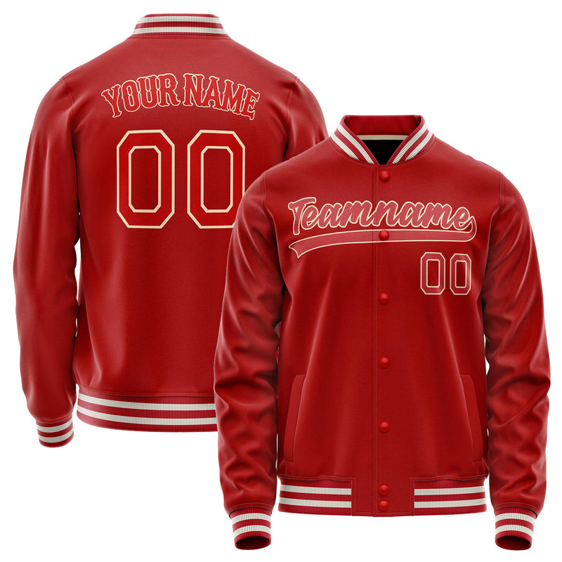 Custom Red Cream Solid Color Varsity Letterman Jacket JA02240617XY396