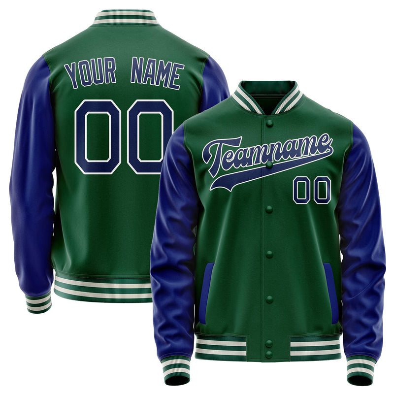 Custom Kelly-Green Royal Solid Color Varsity Letterman Jacket JA02240617ZF222