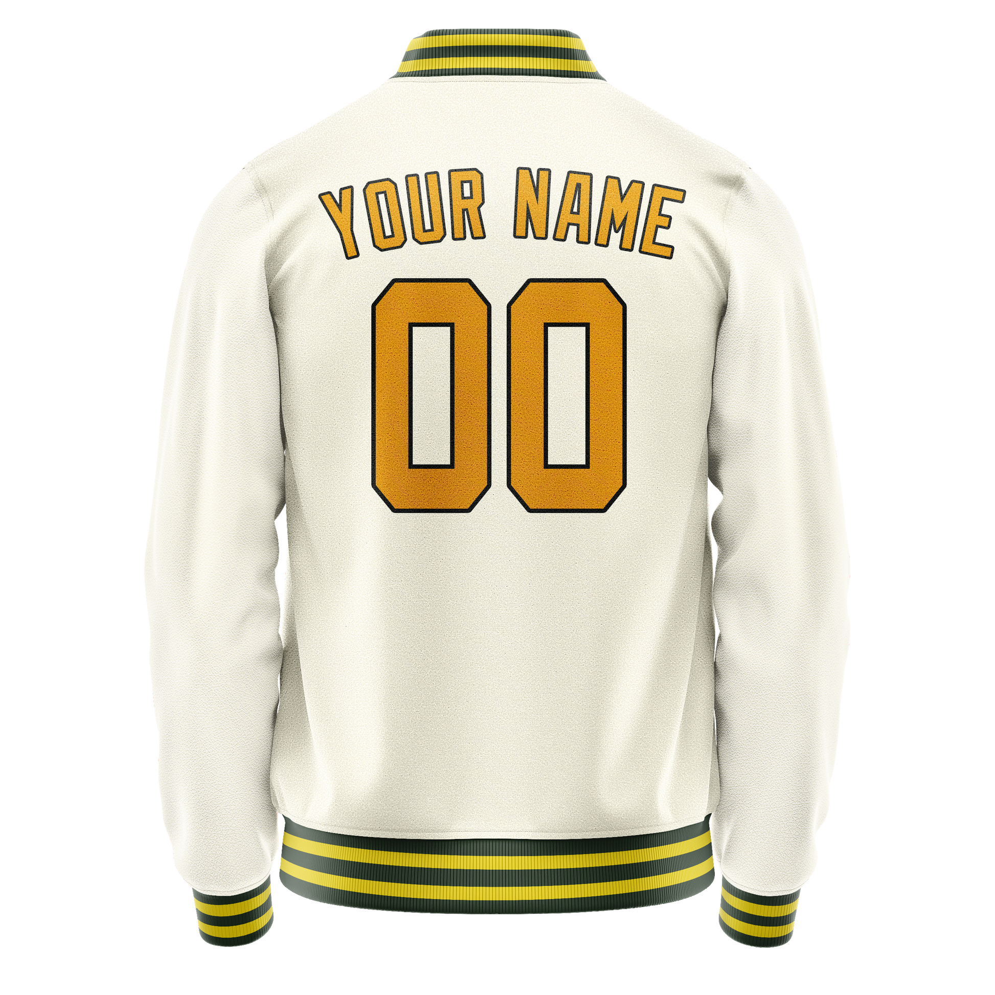 Custom Cream Gold Solid Color Varsity Letterman Jacket JA02240617JC102