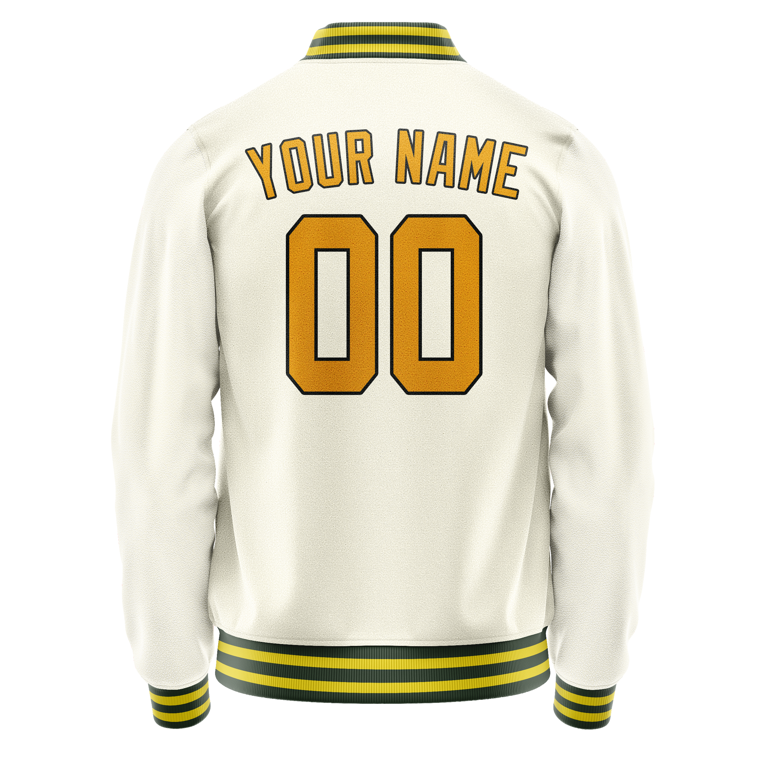 Custom Cream Gold Solid Color Varsity Letterman Jacket JA02240617JC102