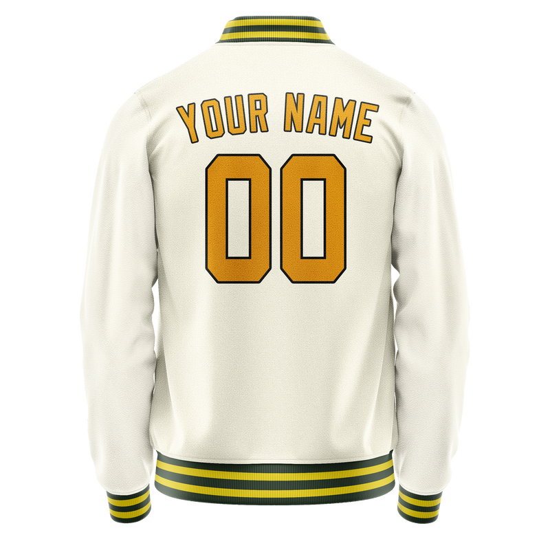 Custom Cream Gold Solid Color Varsity Letterman Jacket JA02240617JC102