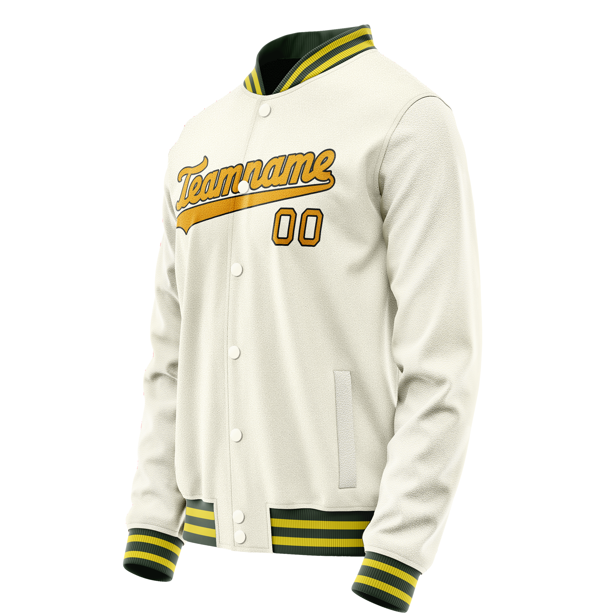 Custom Cream Gold Solid Color Varsity Letterman Jacket JA02240617JC102