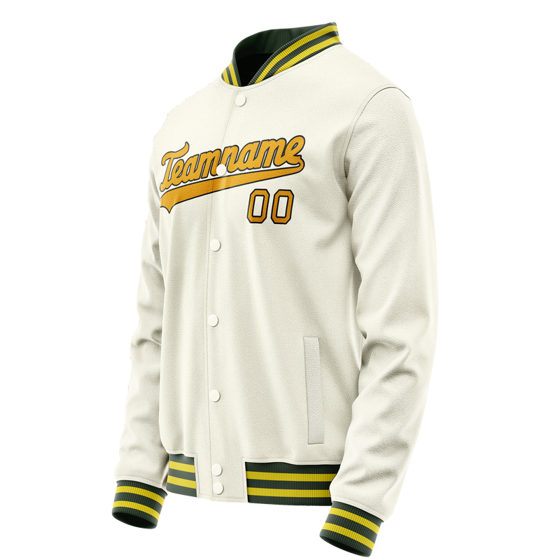 Custom Cream Gold Solid Color Varsity Letterman Jacket JA02240617JC102