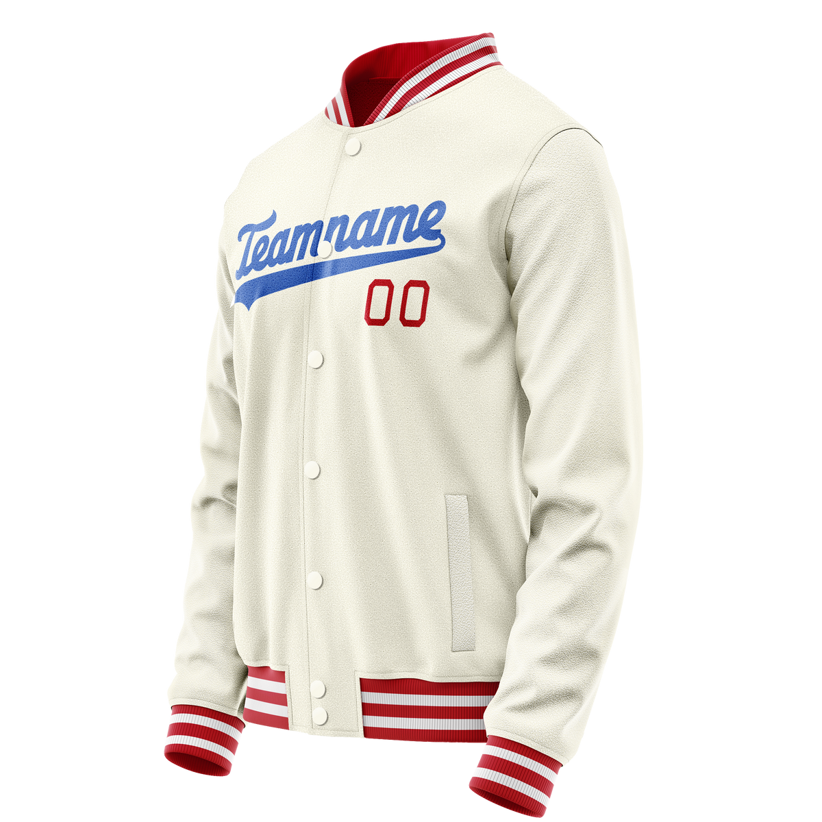 Custom Cream Royal Solid Color Varsity Letterman Jacket JA02240617JC115
