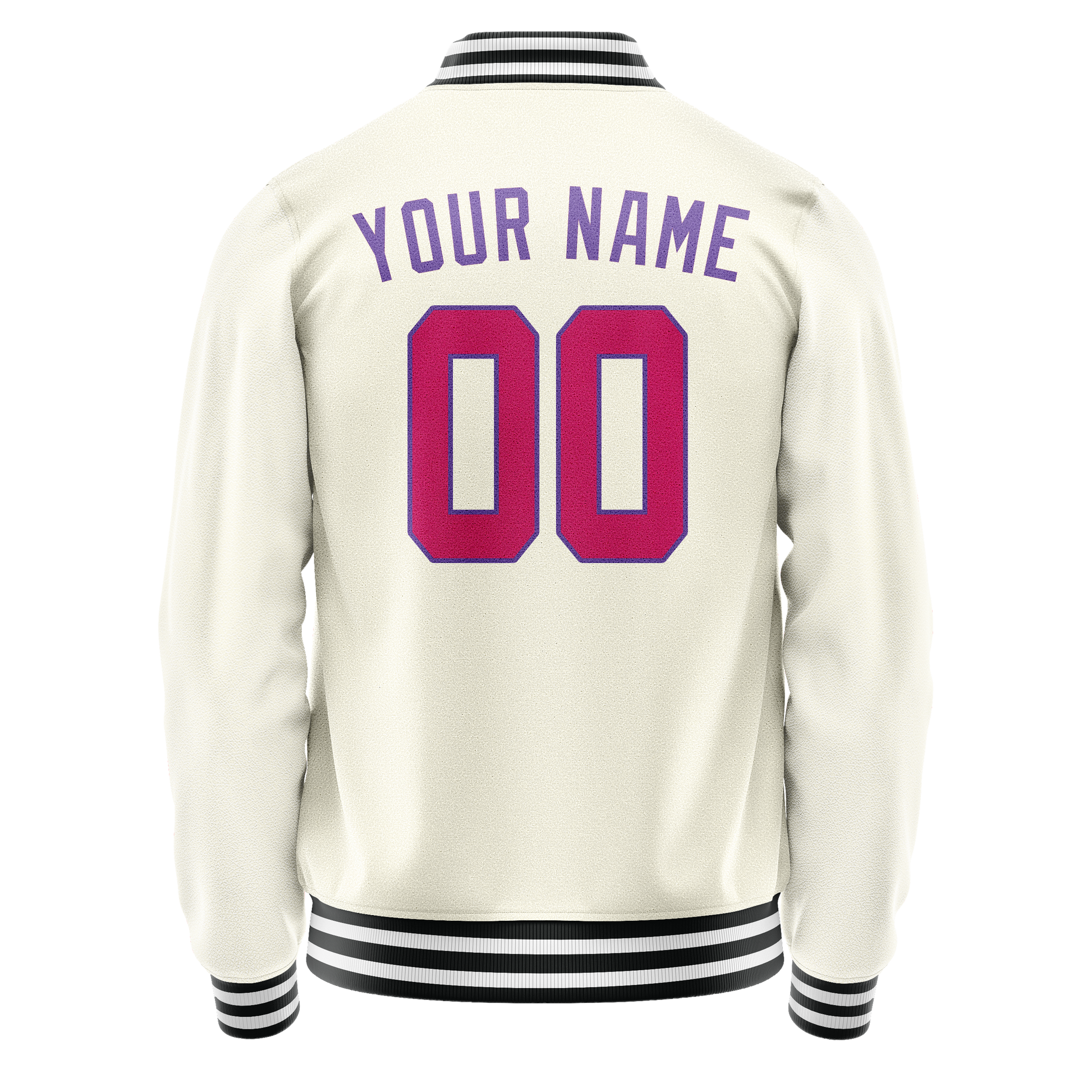 Custom Cream Purple Solid Color Varsity Letterman Jacket JA02240617JC104