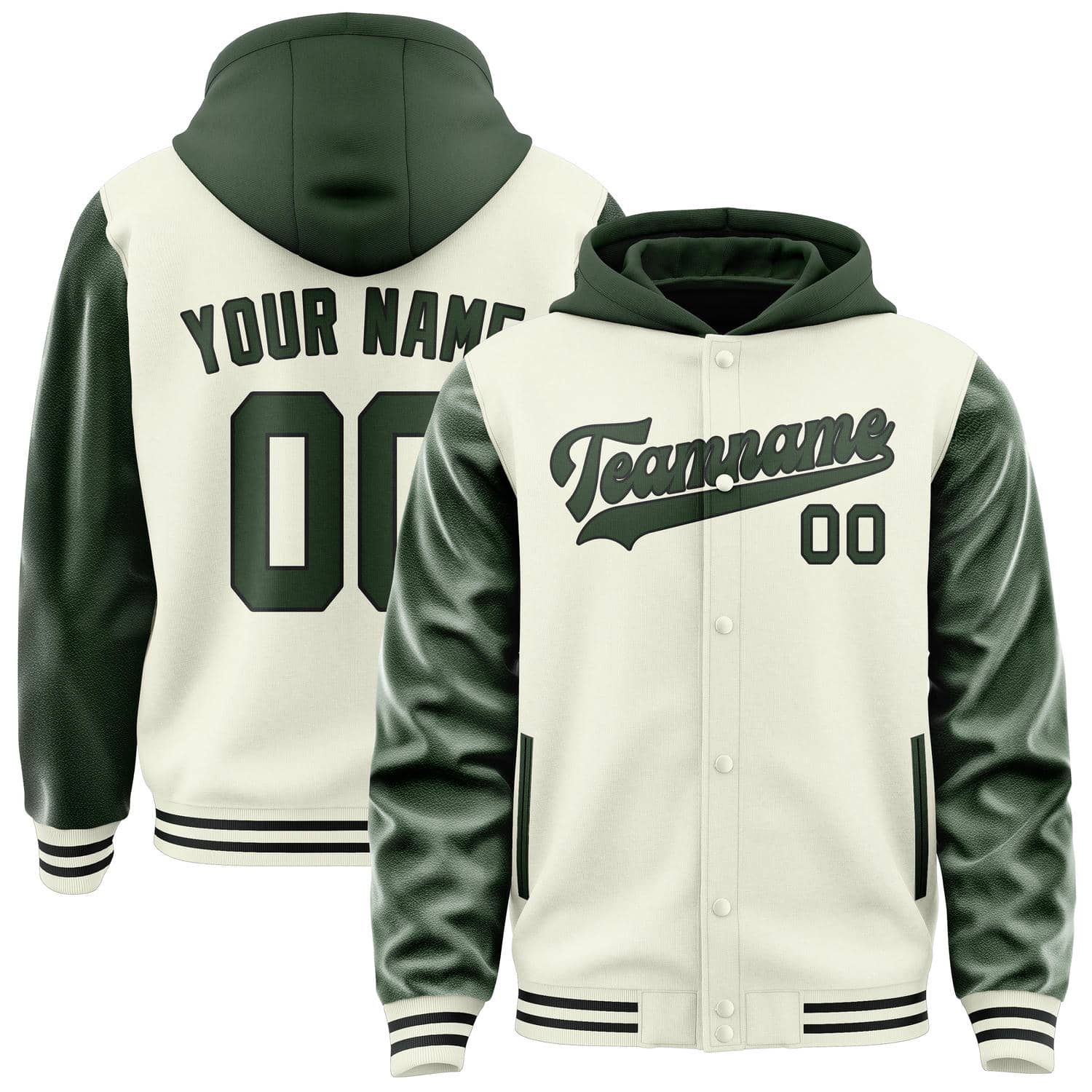 Custom Cream Dark Green Jacket