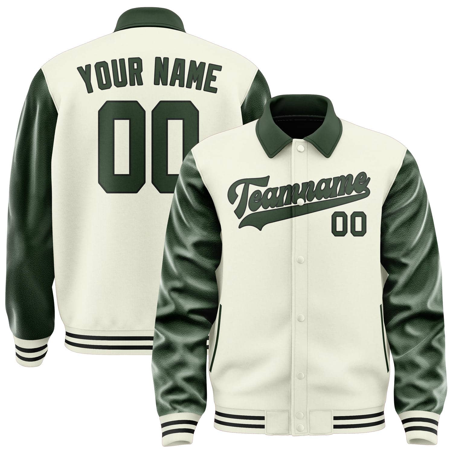 Custom Cream Dark Green Jacket