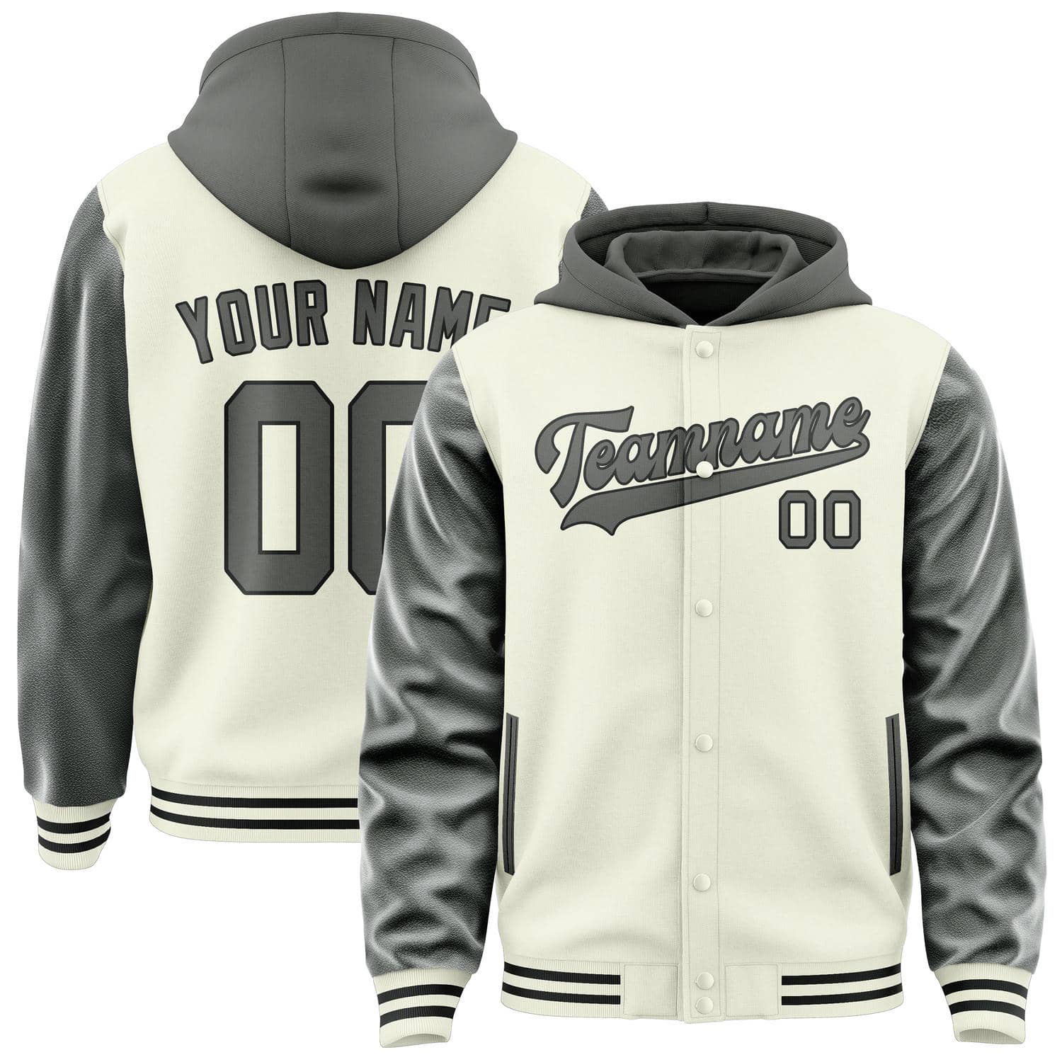 Custom Cream Dark Grey Jacket
