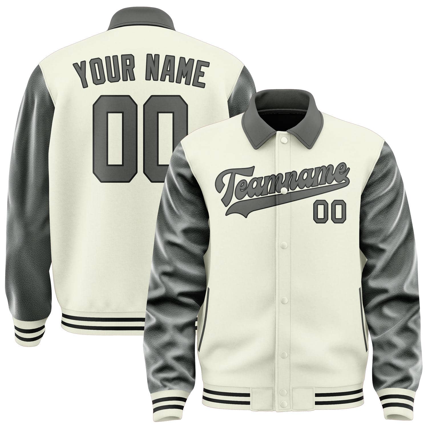 Custom Cream Dark Grey Jacket