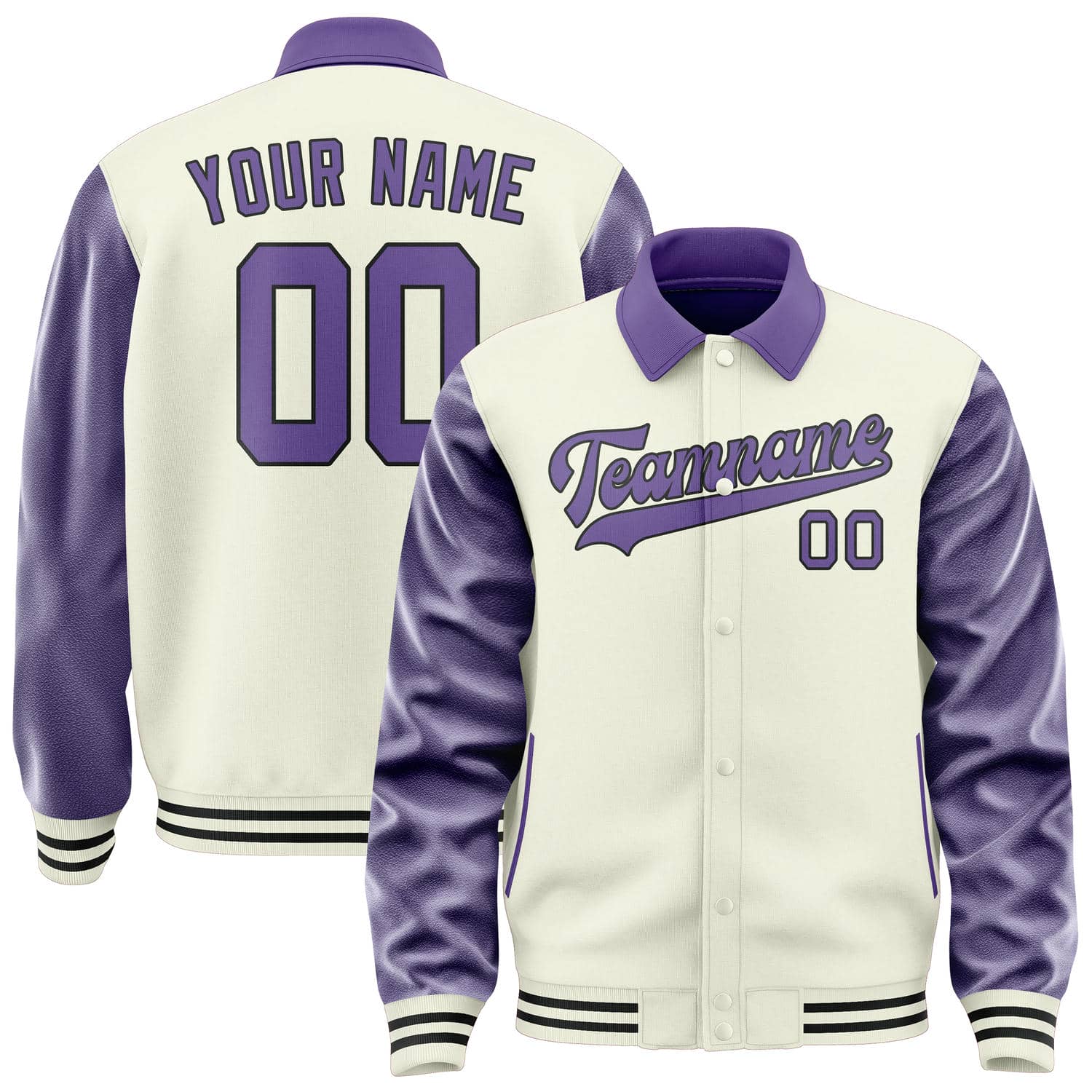 Custom Cream Light Purple Jacket