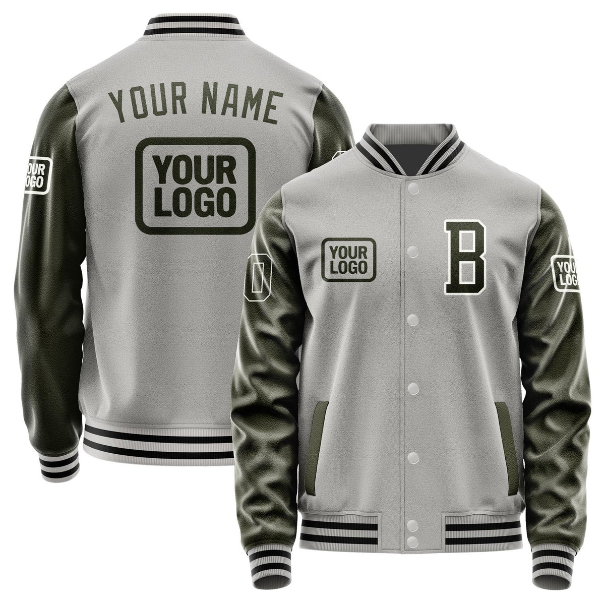 Custom Gray Olive Jacket JA040402041718020218
