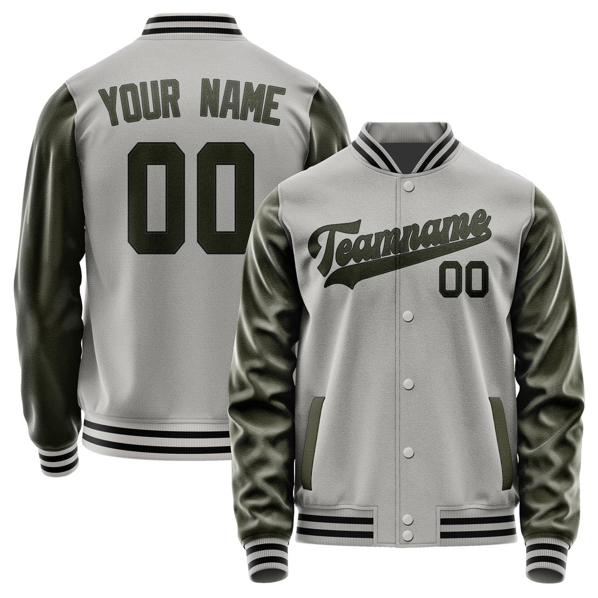 Custom Gray Olive Jacket JA0404020417B31702