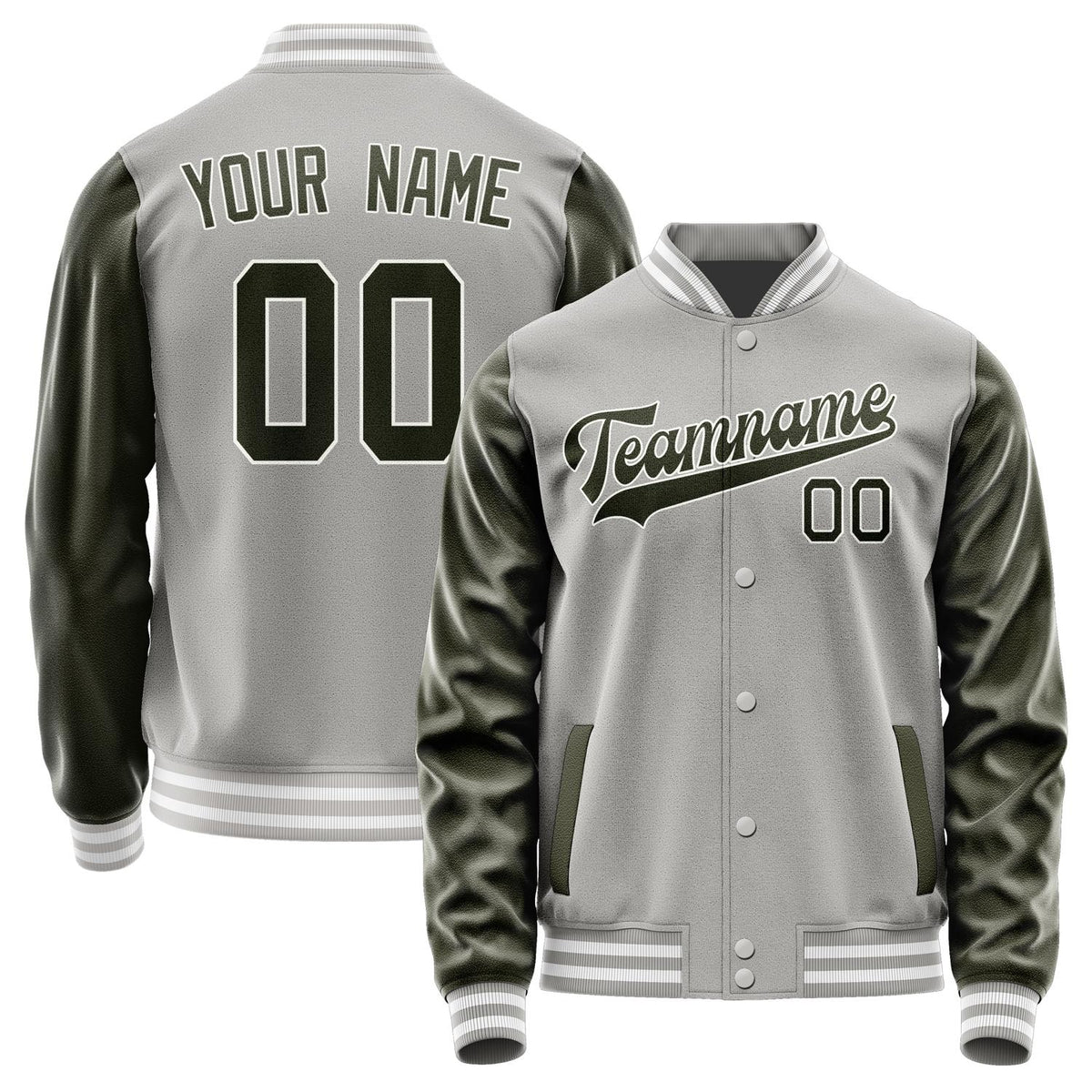 Custom Gray Olive Jacket JA0404020418B31802