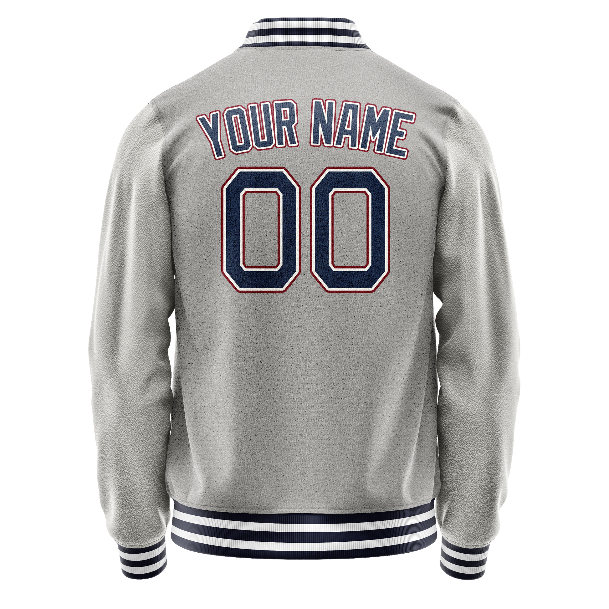 Custom Gray Royal Solid Color Varsity Letterman Jacket JA02240617YH161