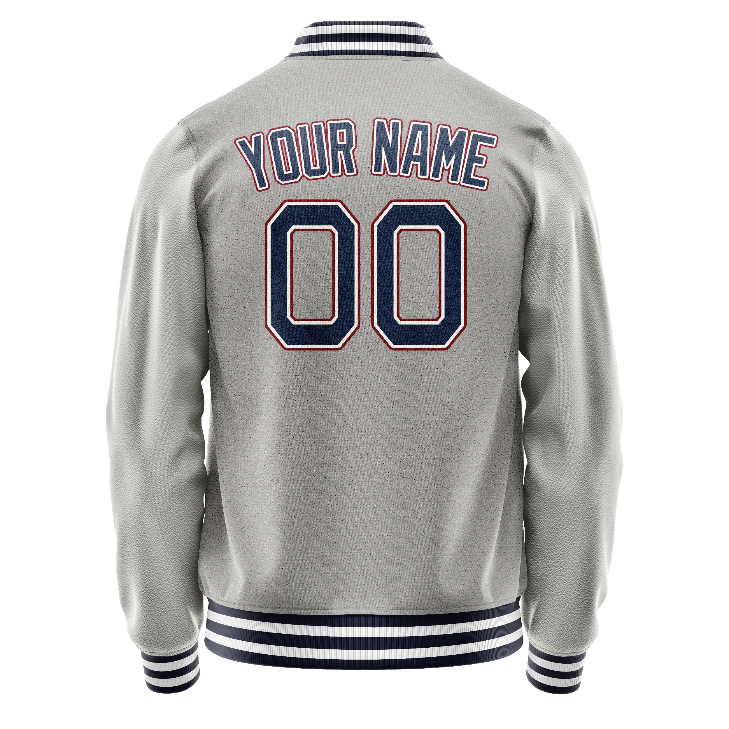 Custom Gray Royal Solid Color Varsity Letterman Jacket JA02240617YH161