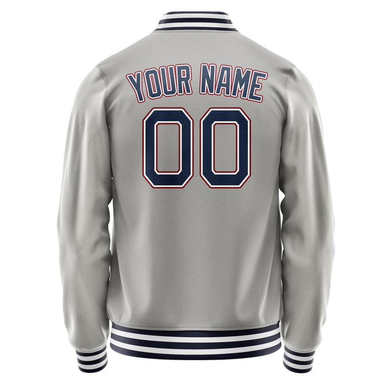 Custom Gray Royal Solid Color Varsity Letterman Jacket JA02240617YH161