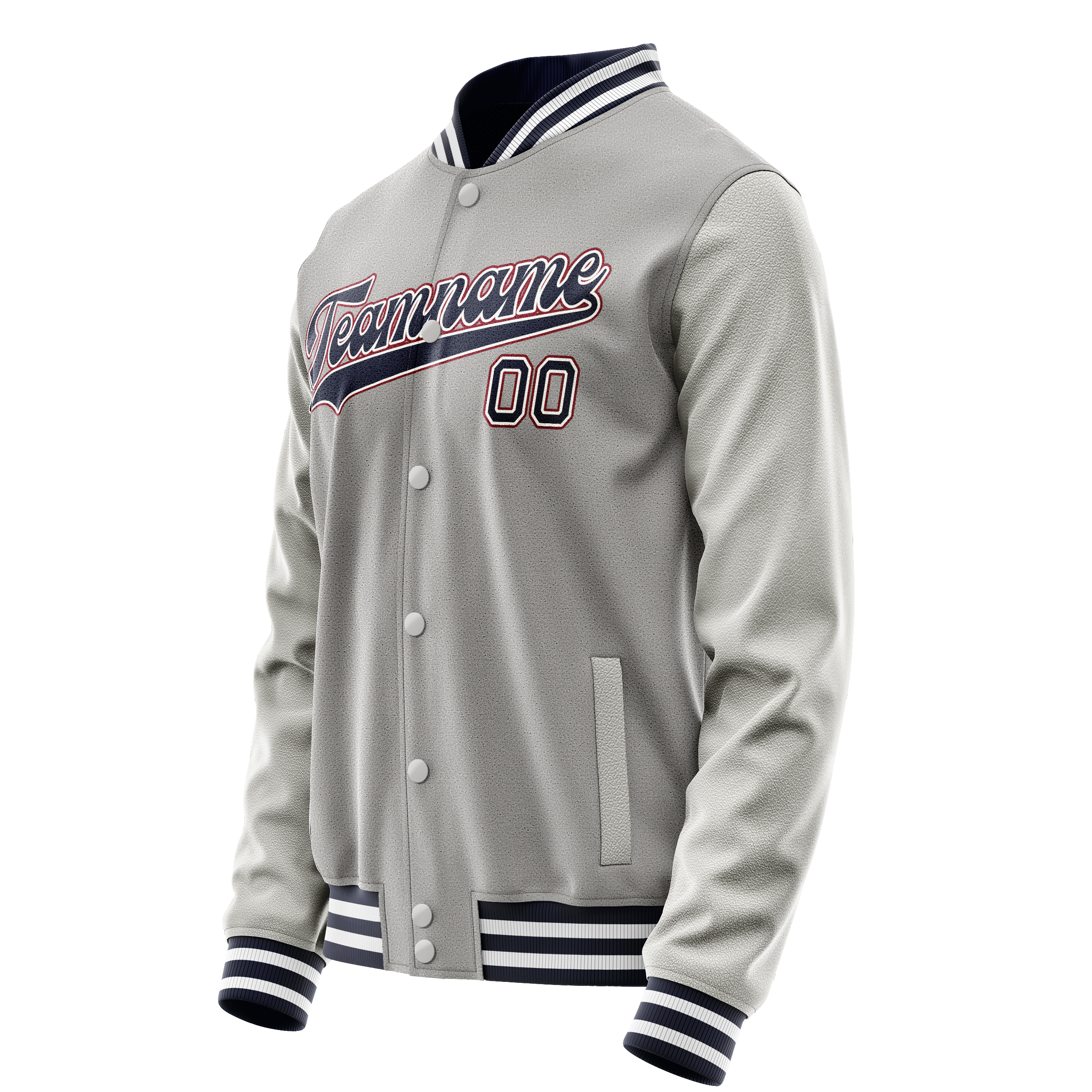 Custom Gray Royal Solid Color Varsity Letterman Jacket JA02240617YH161
