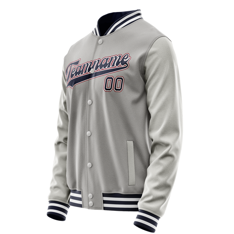 Custom Gray Royal Solid Color Varsity Letterman Jacket JA02240617YH161
