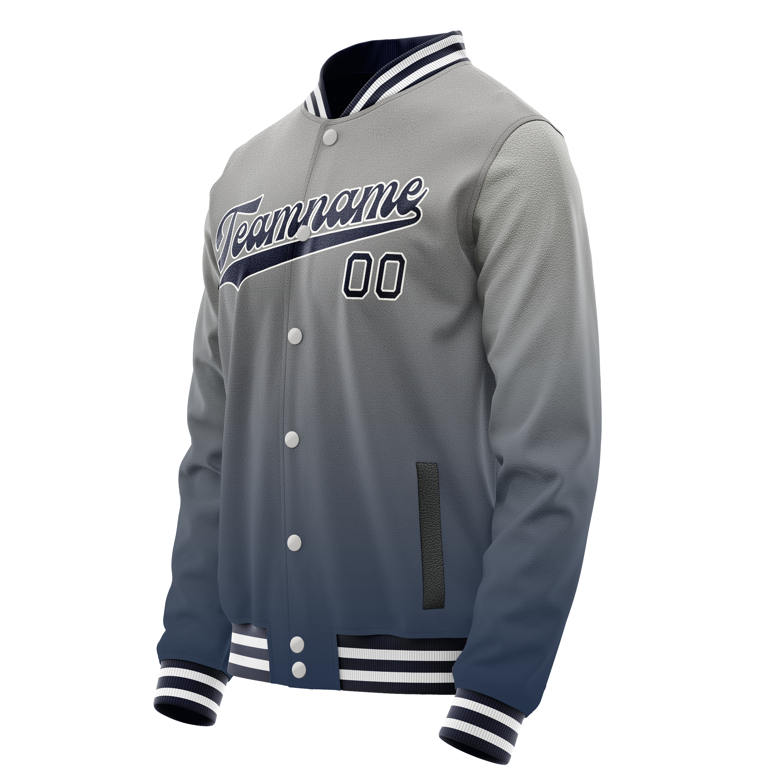 Custom Gray Navy Gradient Varsity Letterman Jacket JA02240617YH169