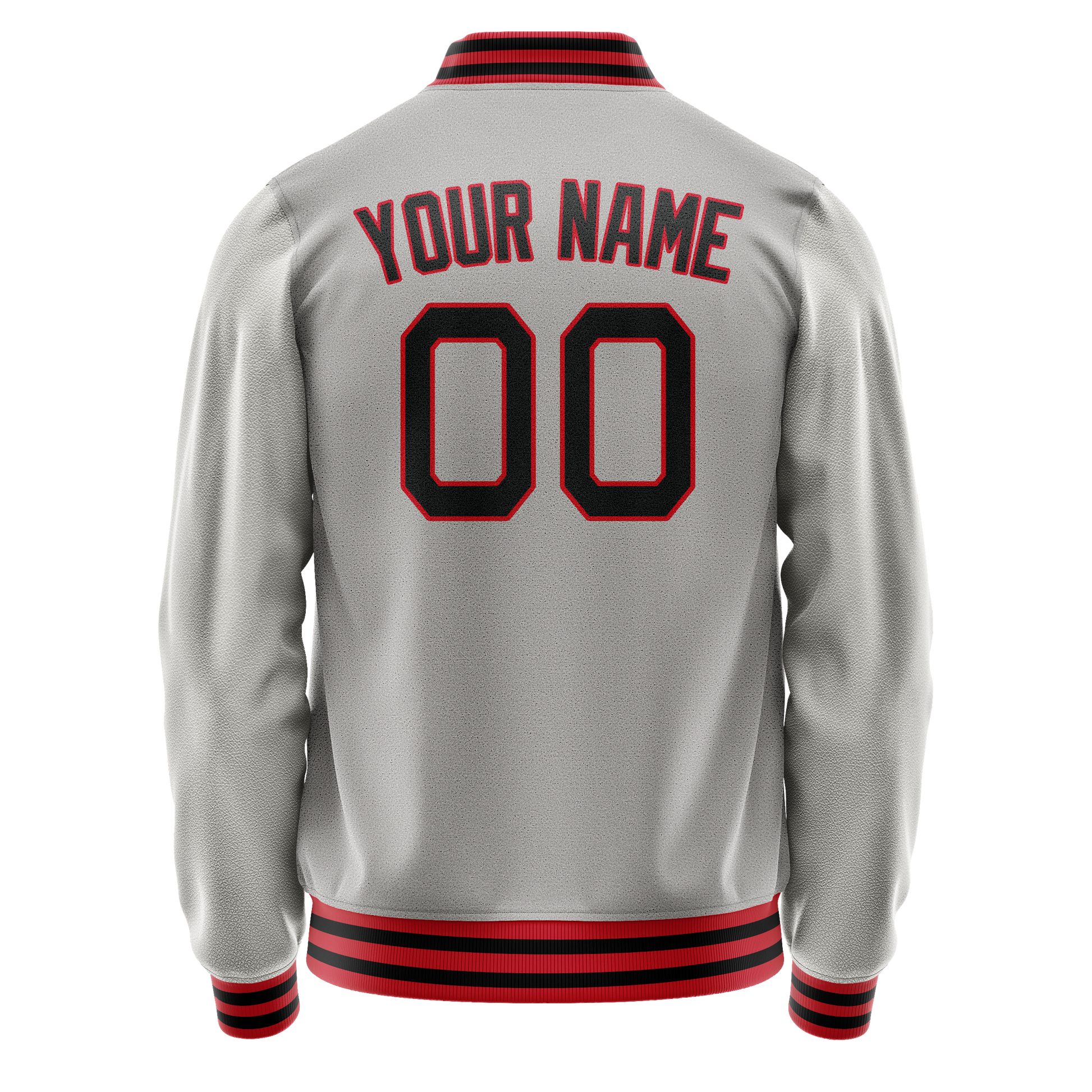 Custom Gray Black Solid Color Varsity Letterman Jacket JA02240617YH163