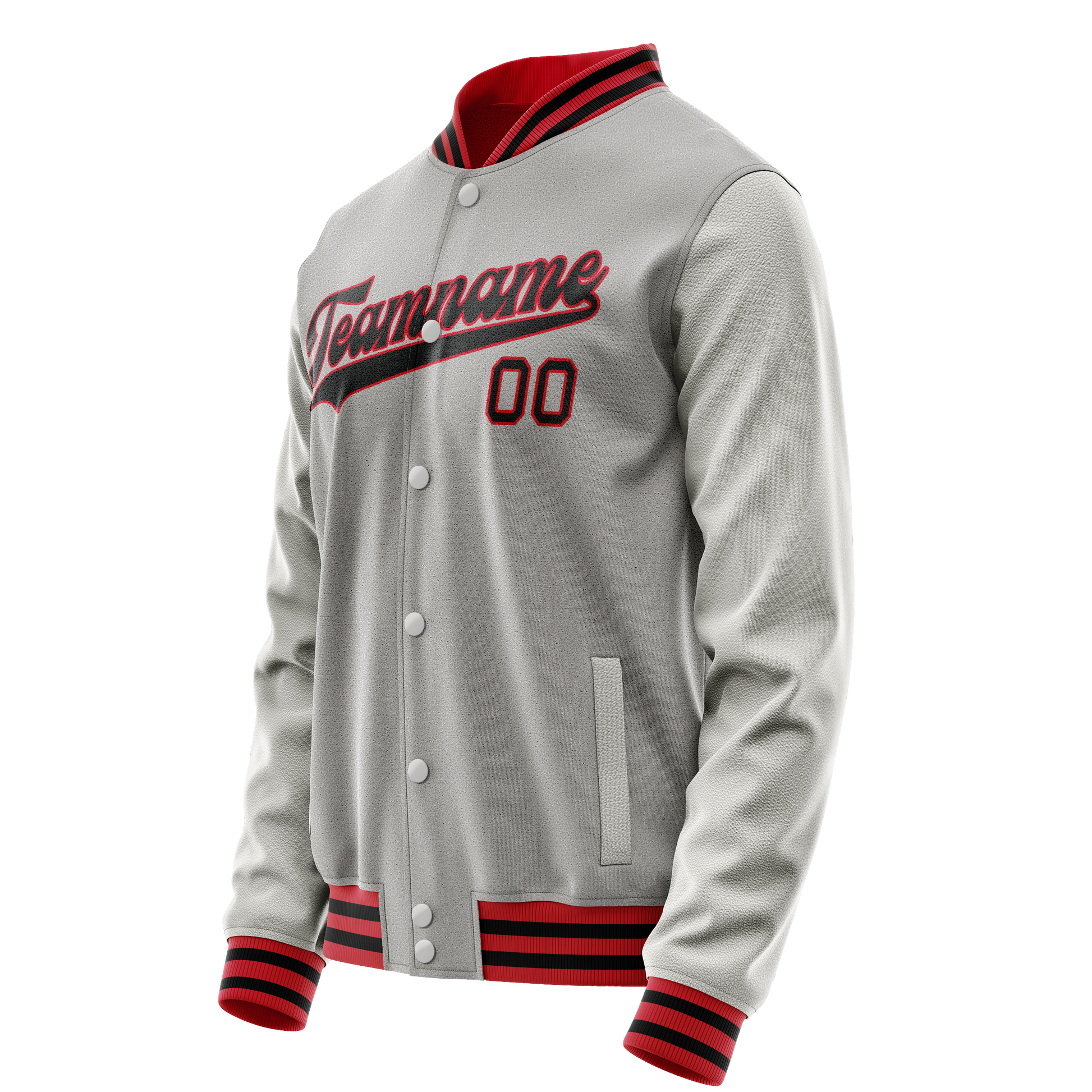 Custom Gray Black Solid Color Varsity Letterman Jacket JA02240617YH163