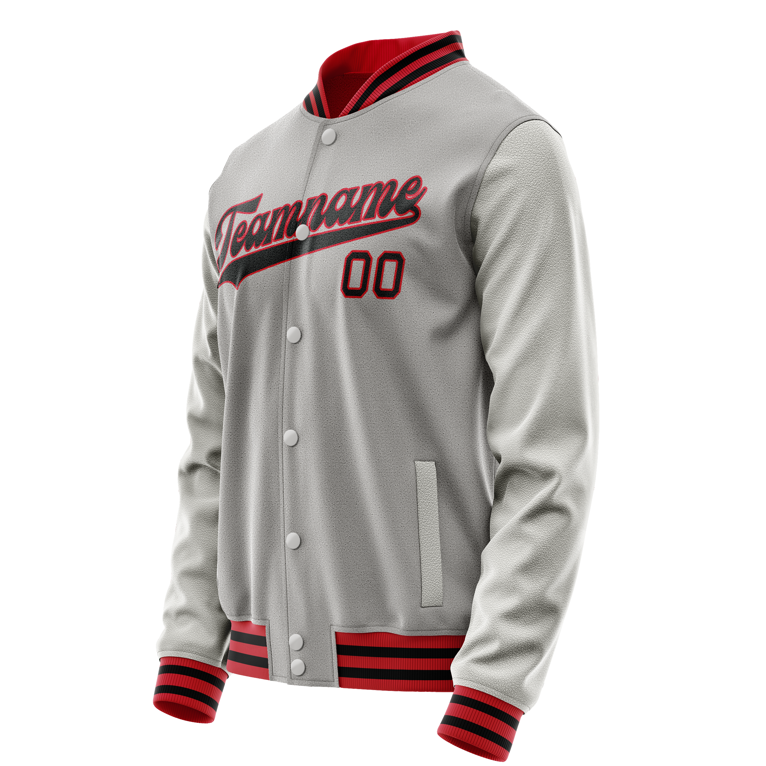 Custom Gray Black Solid Color Varsity Letterman Jacket JA02240617YH163