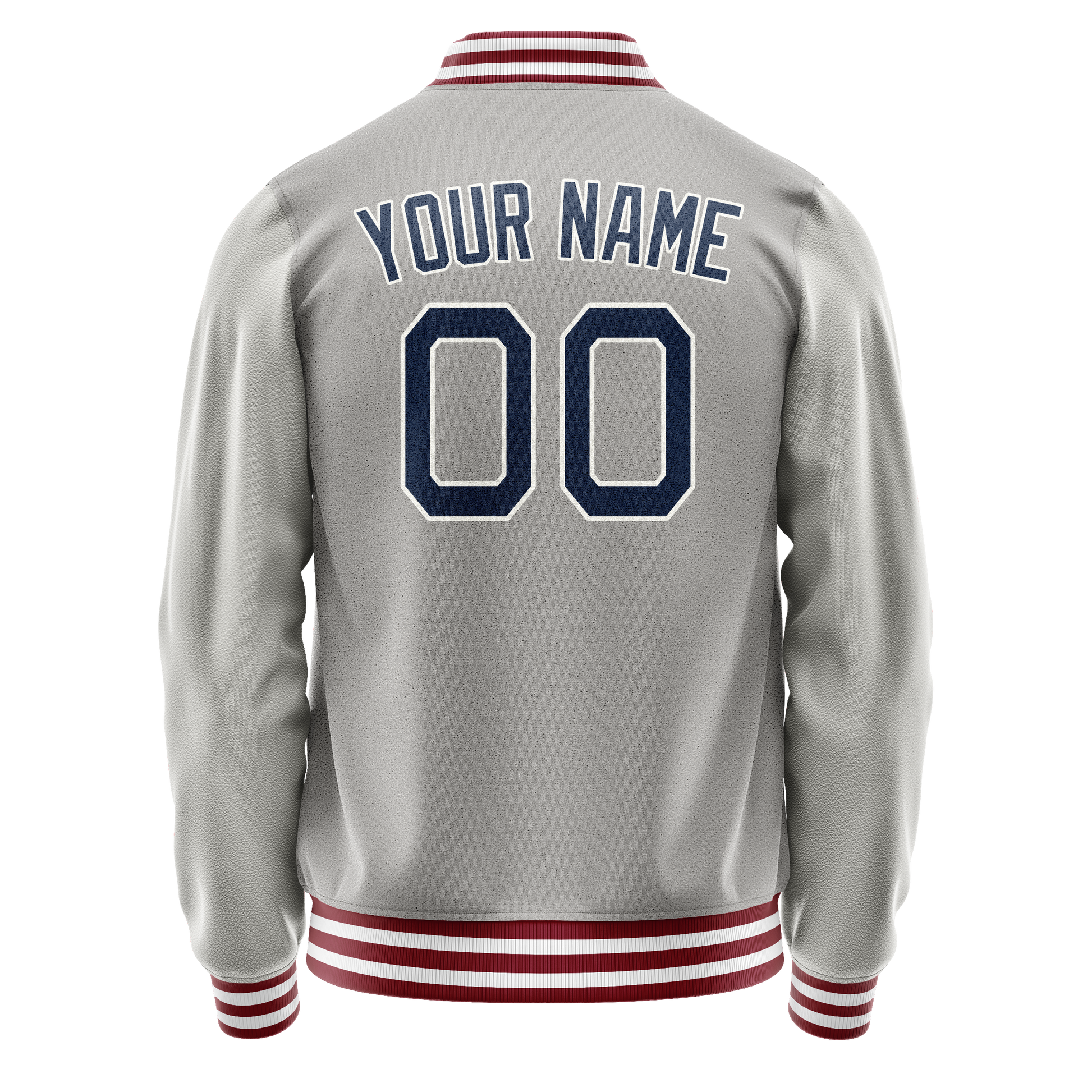 Custom Gray Royal Solid Color Varsity Letterman Jacket JA02240617YH168