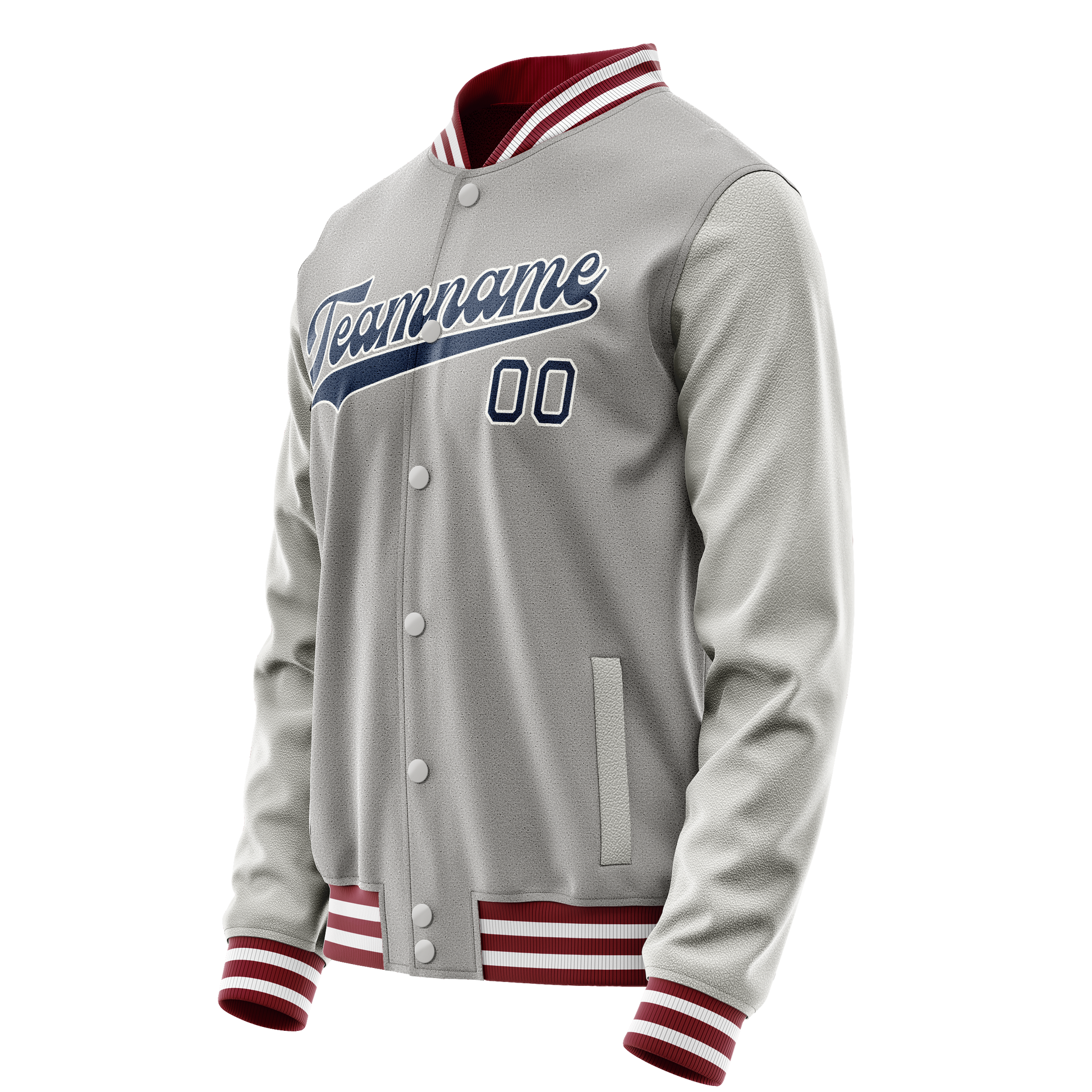 Custom Gray Royal Solid Color Varsity Letterman Jacket JA02240617YH168