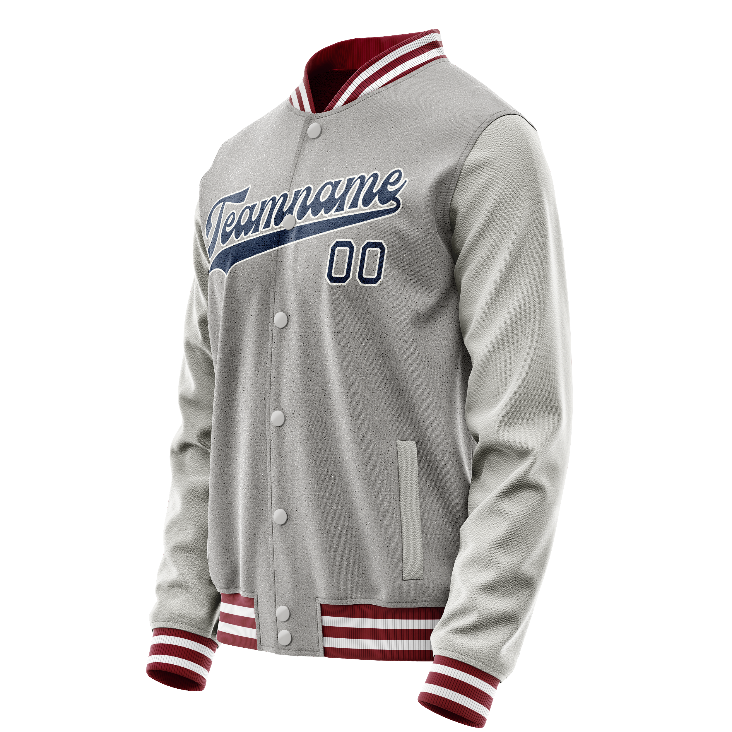 Custom Gray Royal Solid Color Varsity Letterman Jacket JA02240617YH168