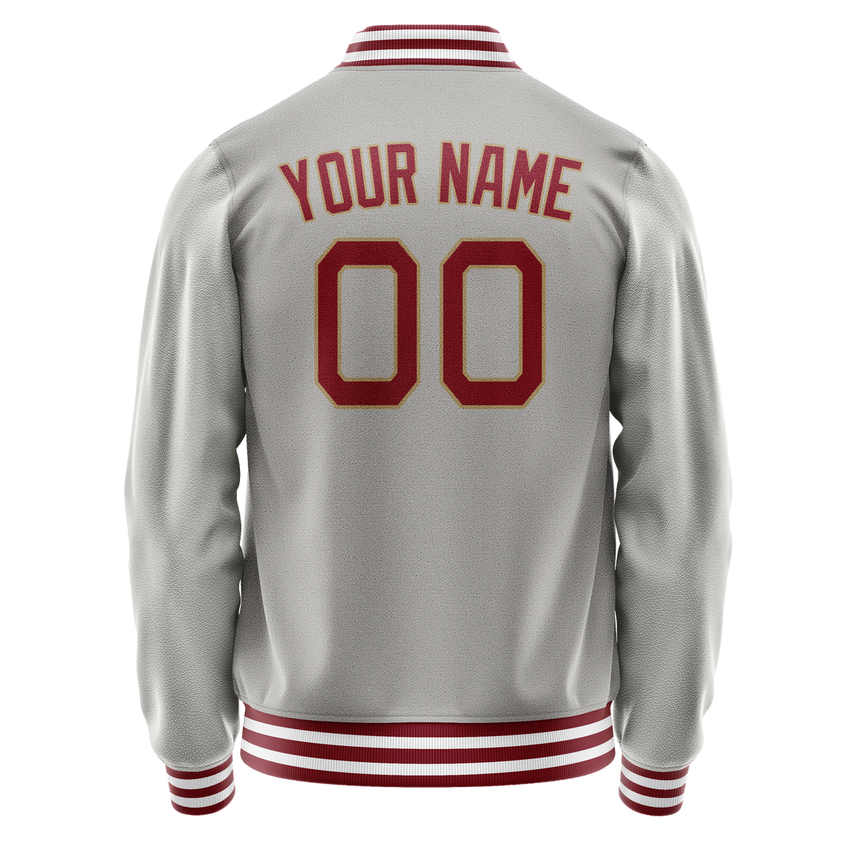 Custom Gray Texas-Orange Solid Color Varsity Letterman Jacket JA02240617YH170