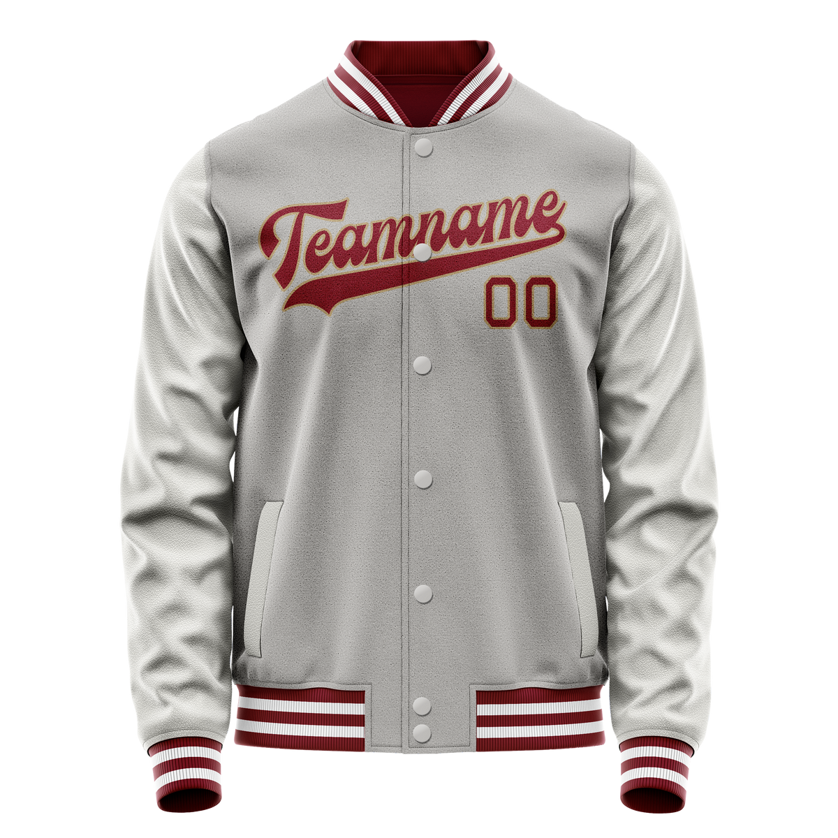 Custom Gray Texas-Orange Solid Color Varsity Letterman Jacket JA02240617YH170