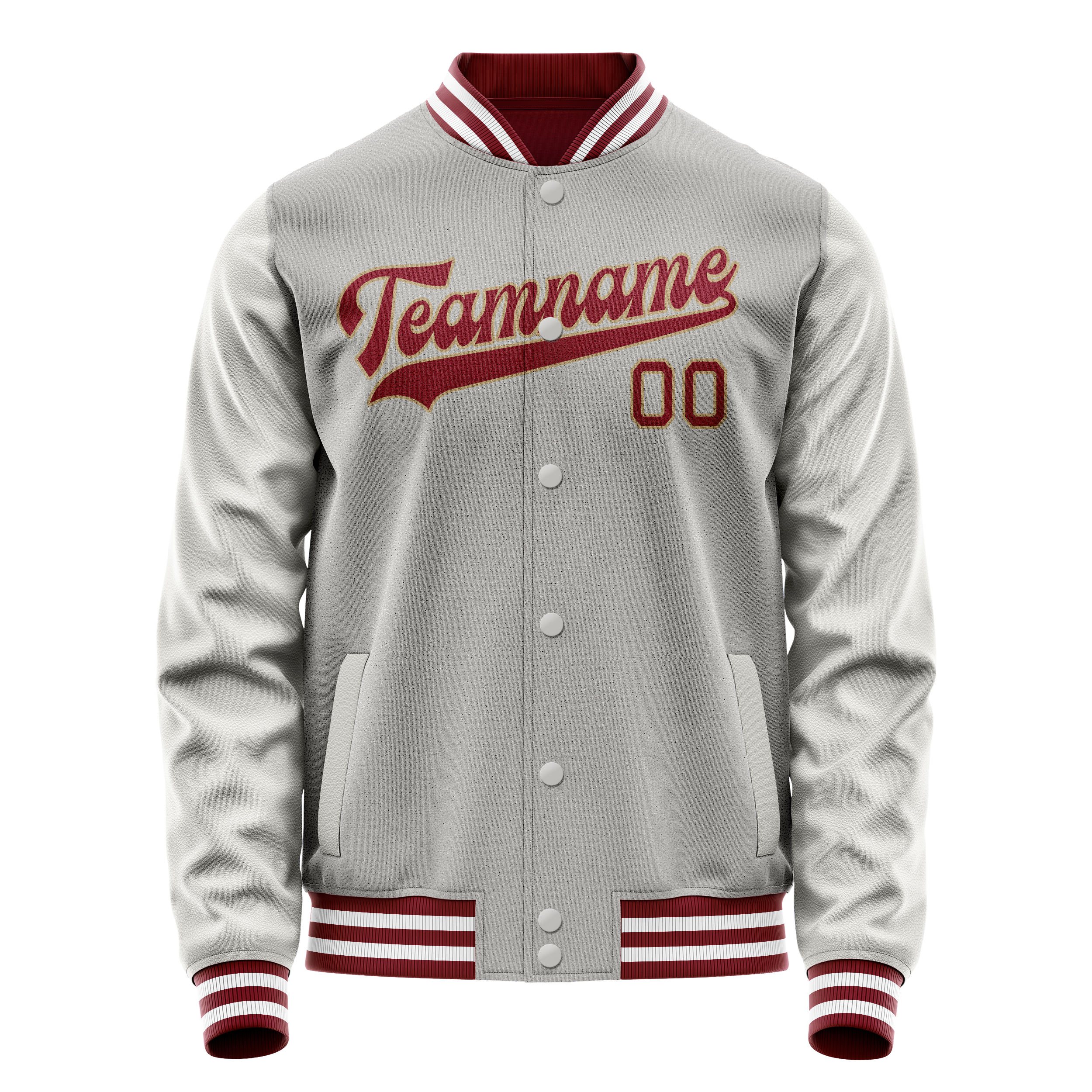 Custom Gray Texas-Orange Solid Color Varsity Letterman Jacket JA02240617YH170