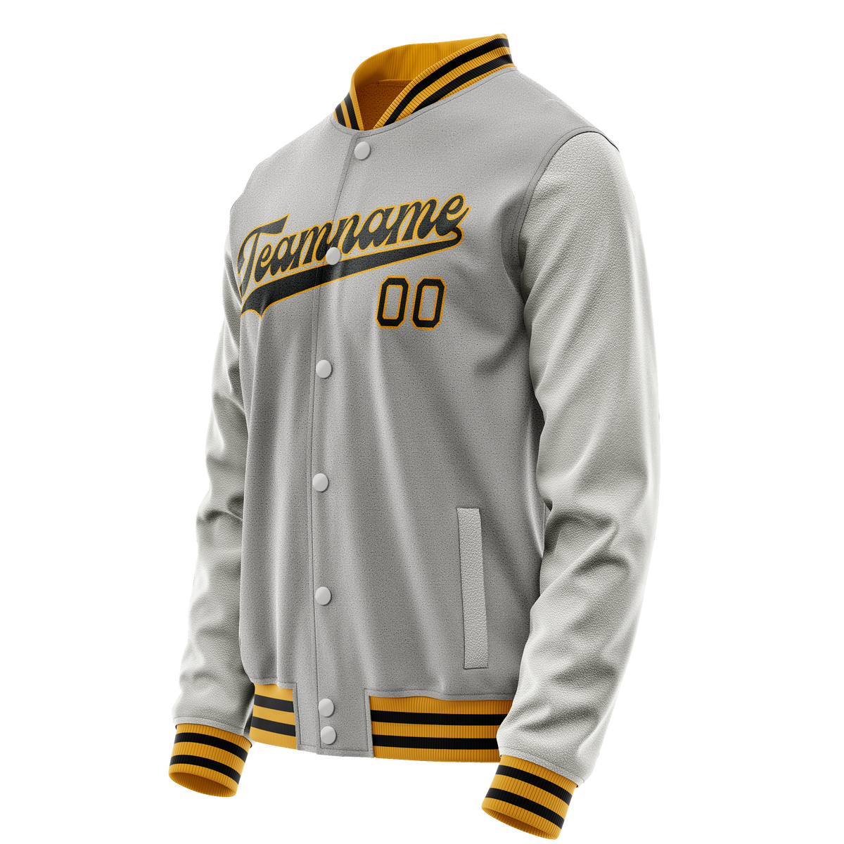 Custom Gray Black Solid Color Varsity Letterman Jacket JA02240617YH151
