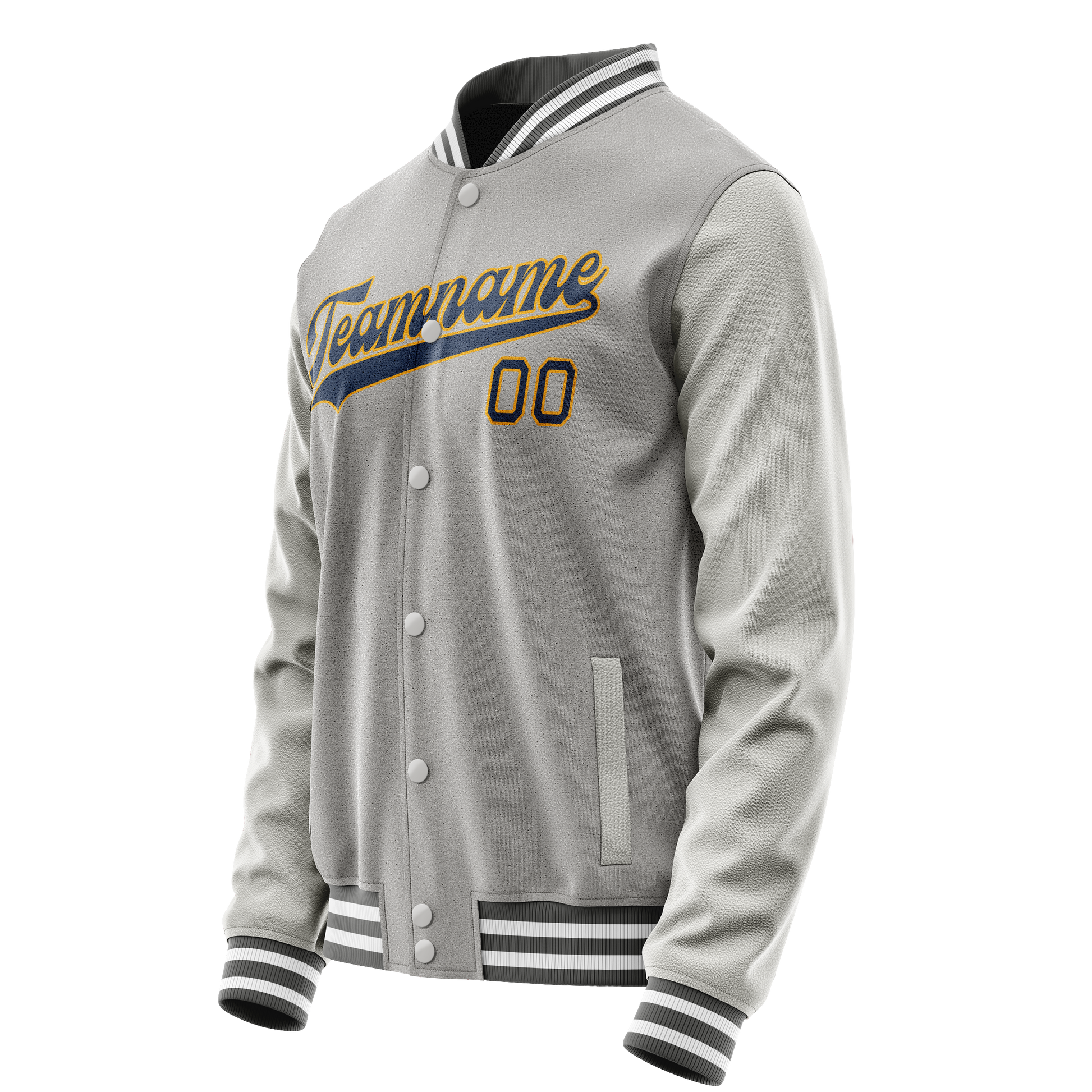 Custom Gray Purple Solid Color Varsity Letterman Jacket JA02240617YH176