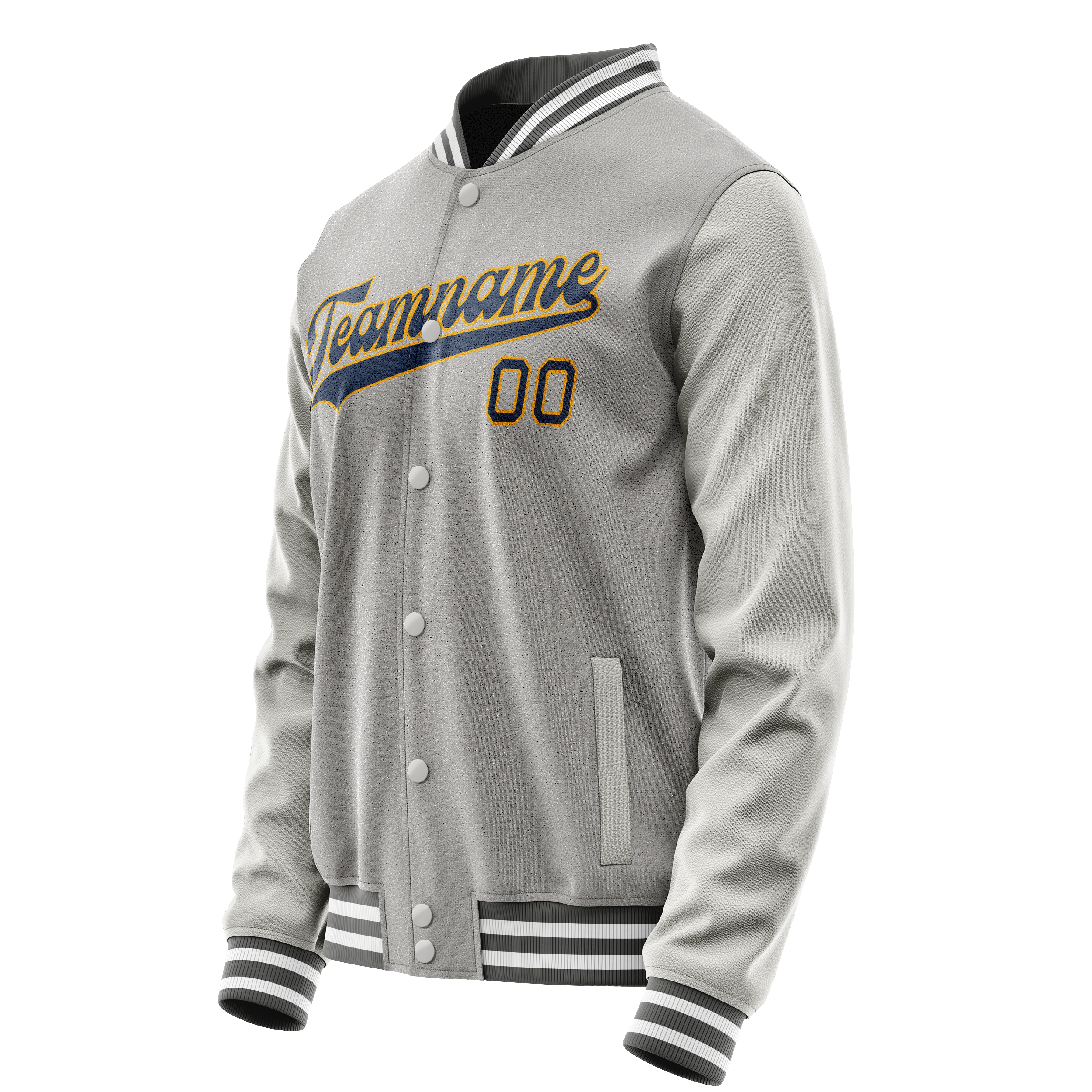 Custom Gray Purple Solid Color Varsity Letterman Jacket JA02240617YH176
