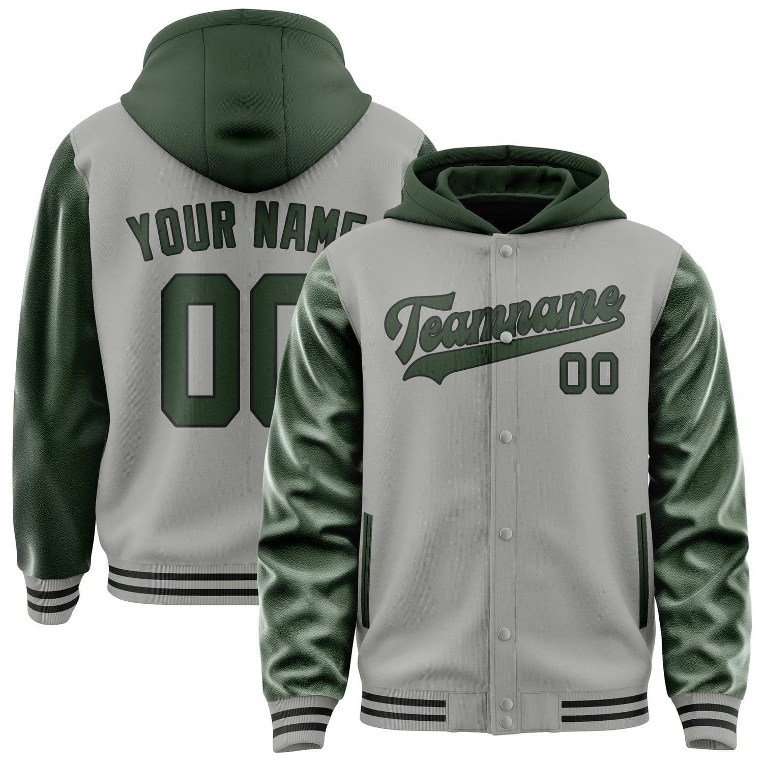 Custom Gray Dark Green Jacket