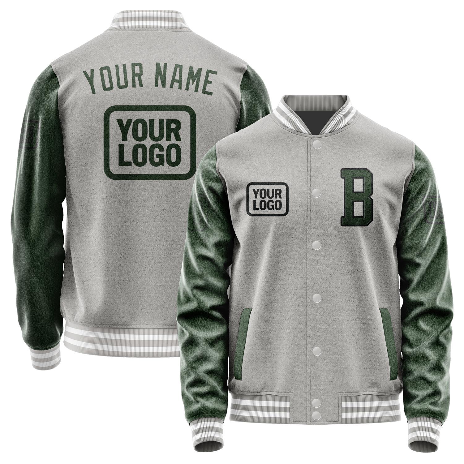 Custom Gray Dark Green Jacket JA040406041817060617
