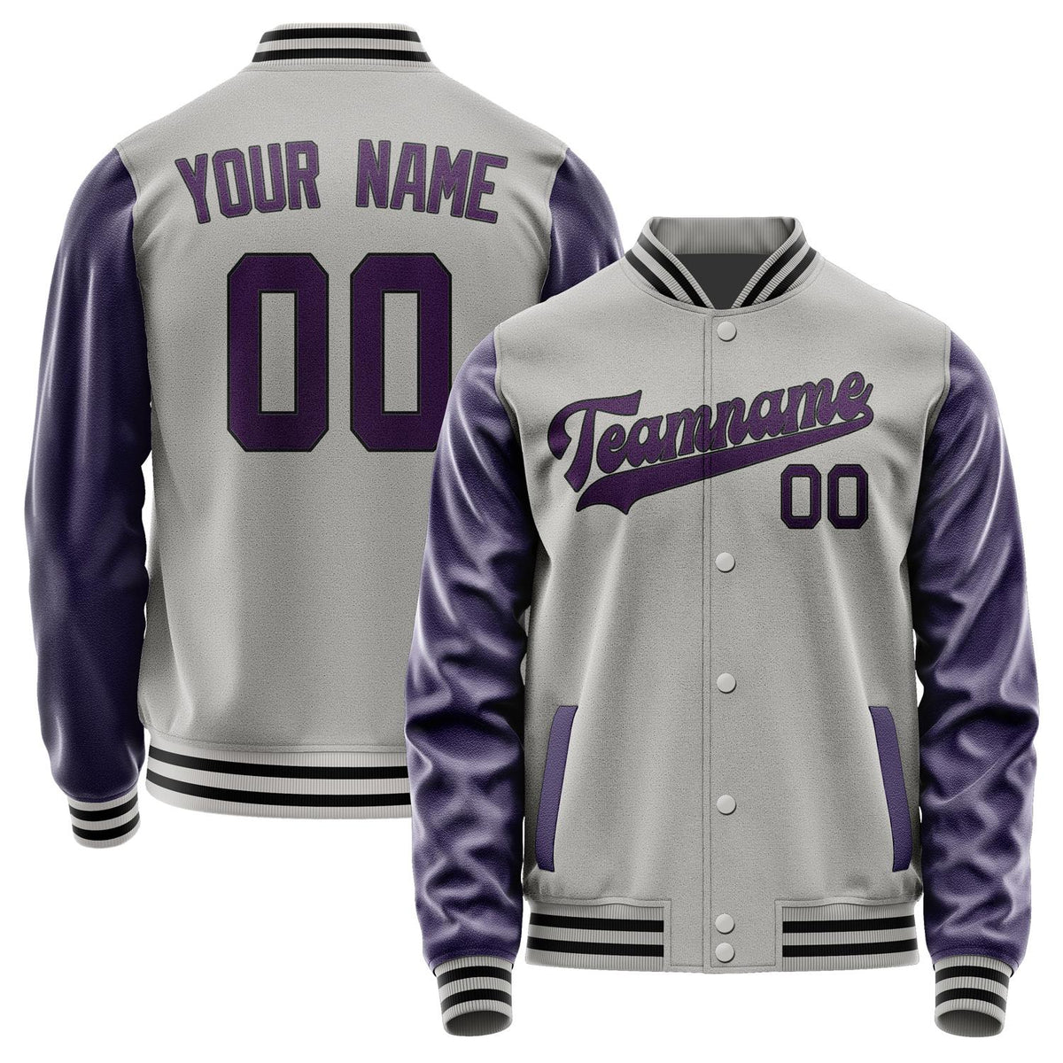 Custom Gray Purple Jacket JA0404070417B31707