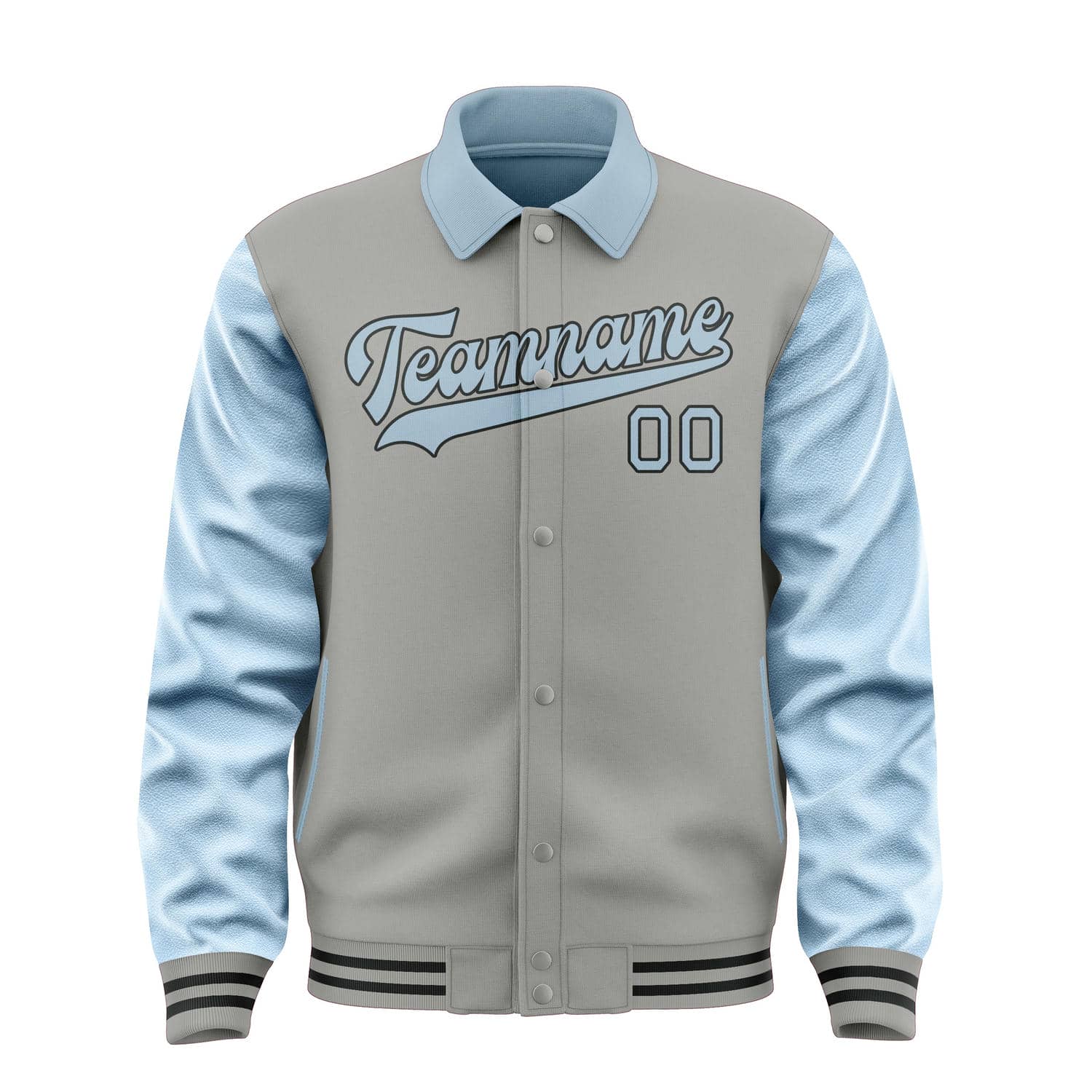 Custom Gray Light Blue Jacket