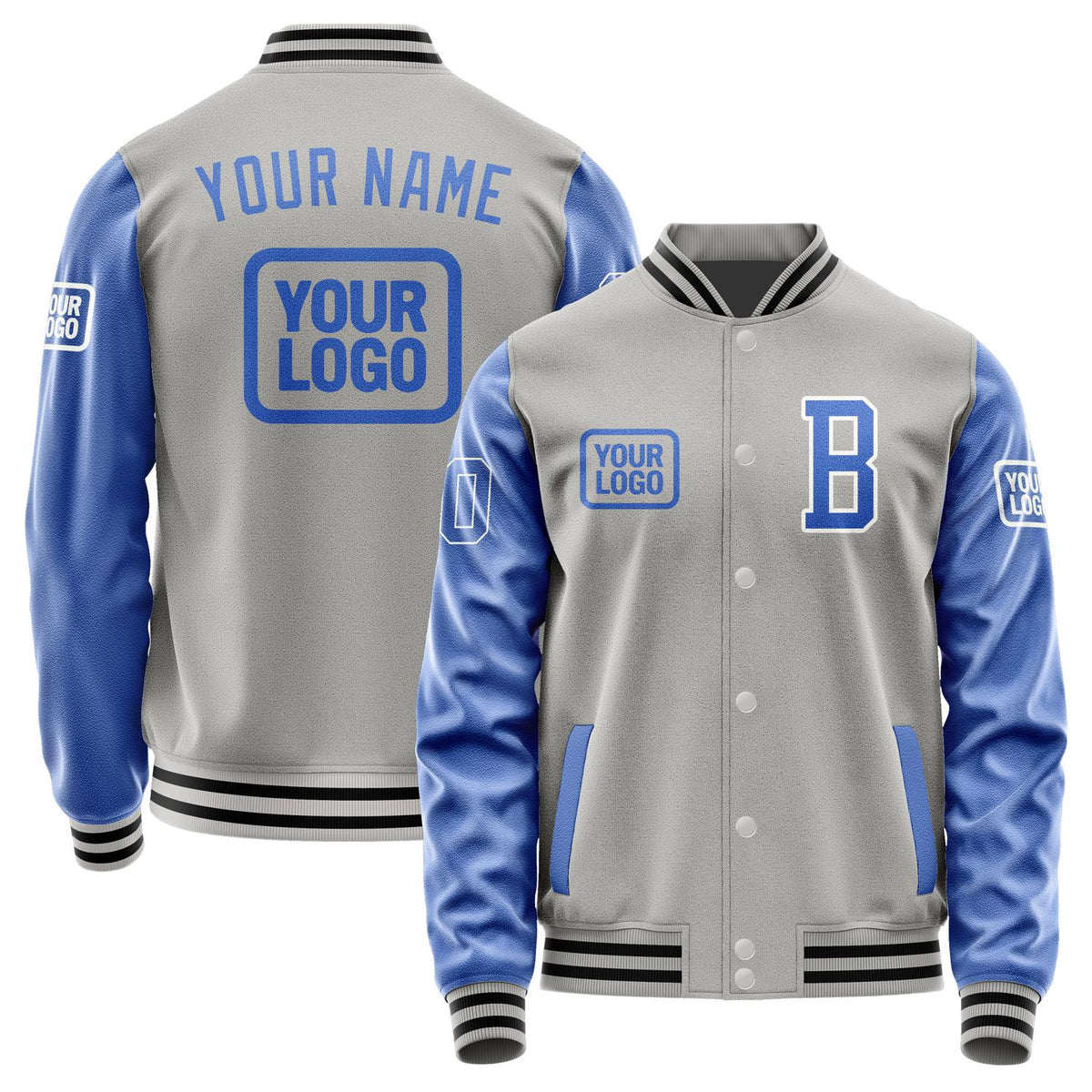 Custom Gray Sky Blue Jacket JA040409041718090918