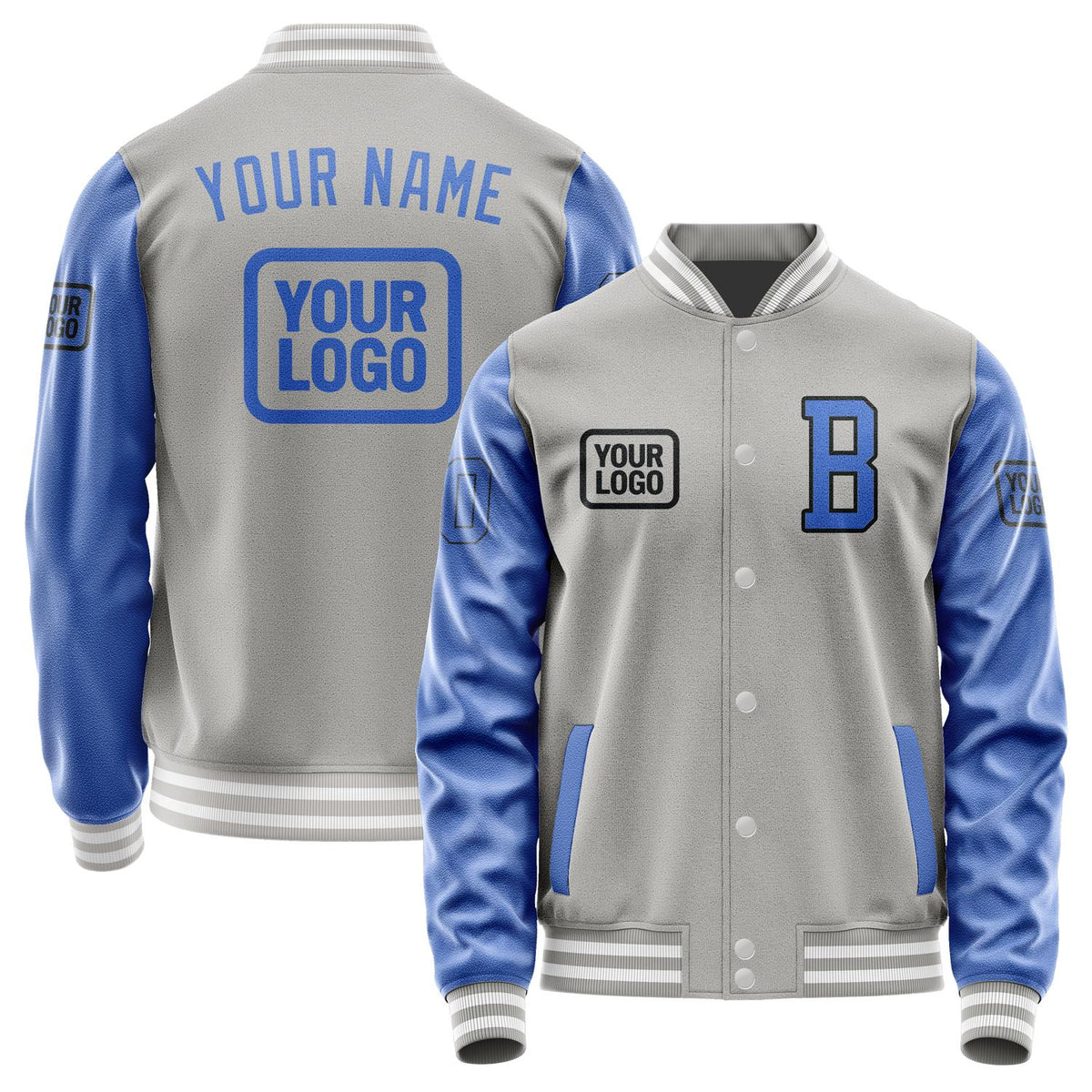 Custom Gray Sky Blue Jacket JA040409041817090917