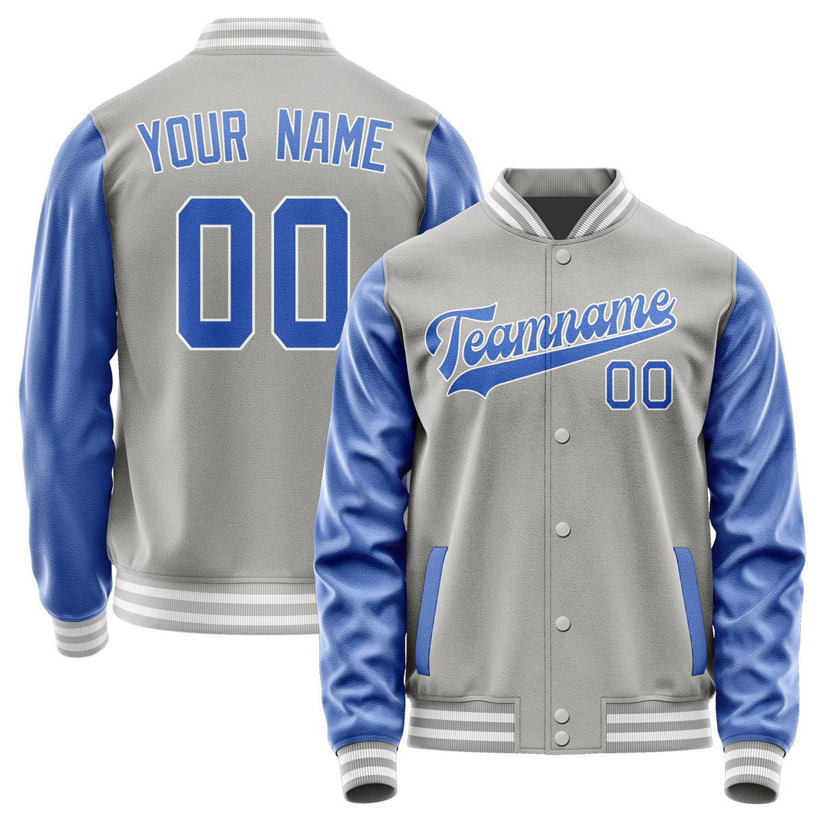 Custom Gray Sky Blue Jacket JA0404090418B31809