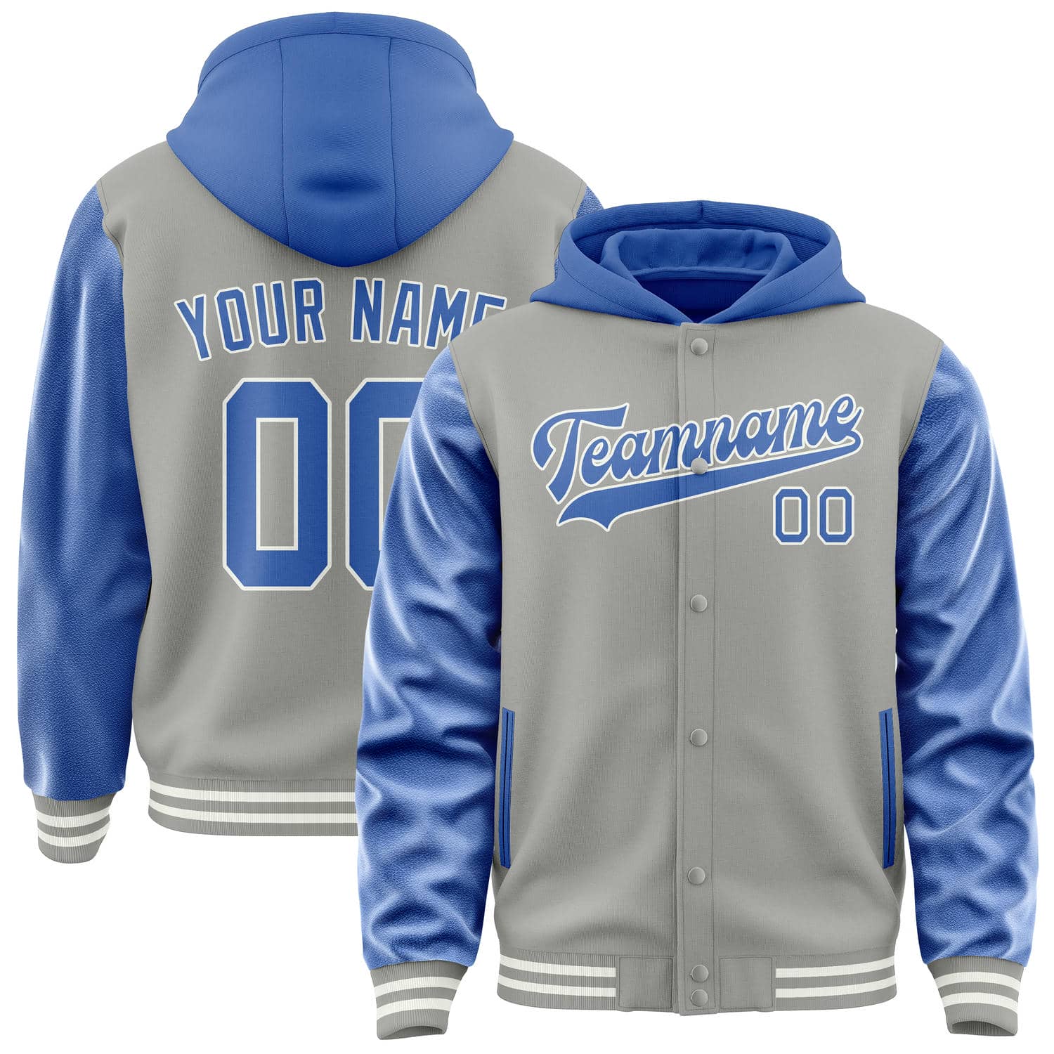 Custom Gray Sky Blue Jacket