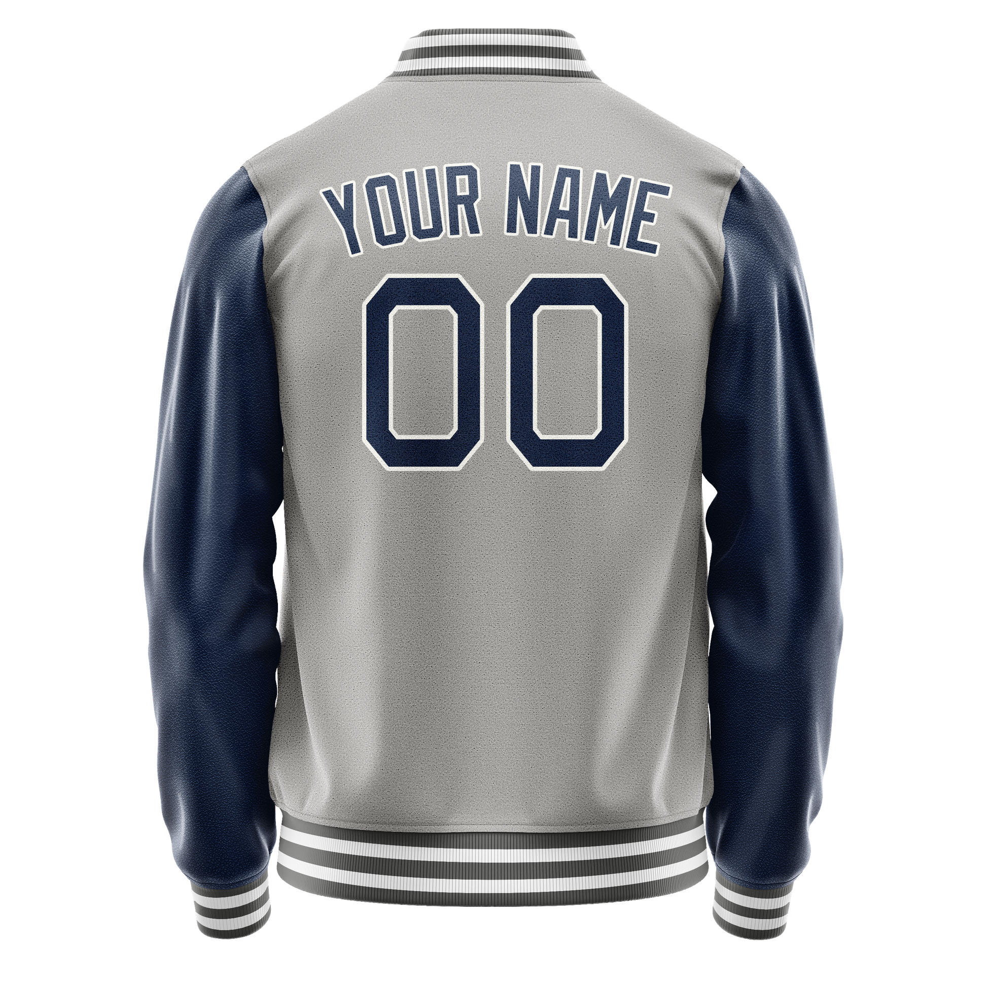 Custom Gray Royal Solid Color Varsity Letterman Jacket JA02240617YH173