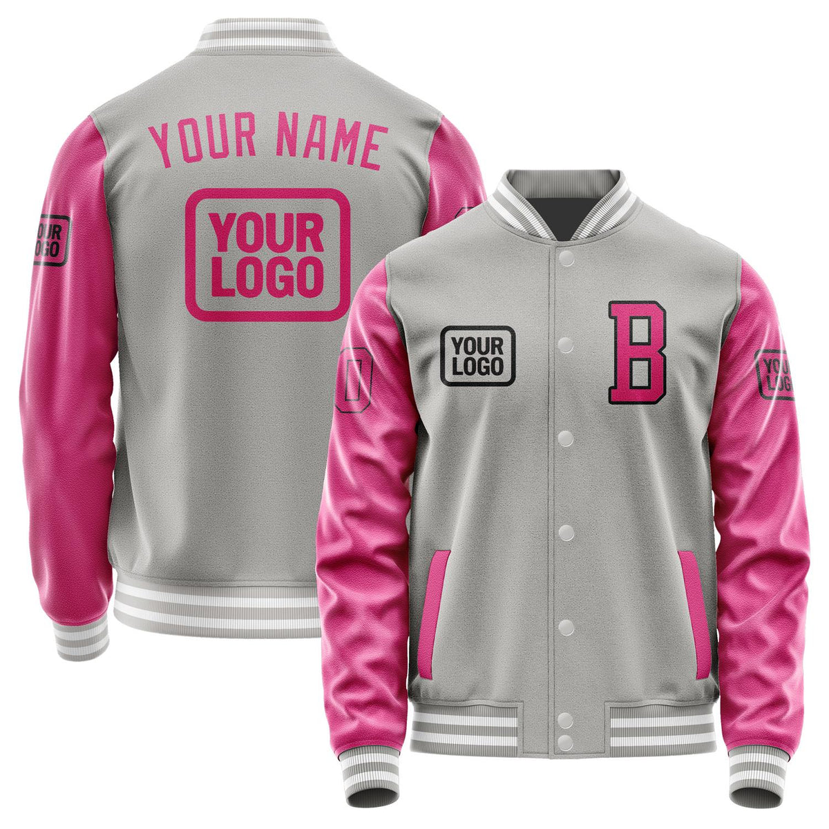 Custom Gray Pink Jacket JA040413041817131317