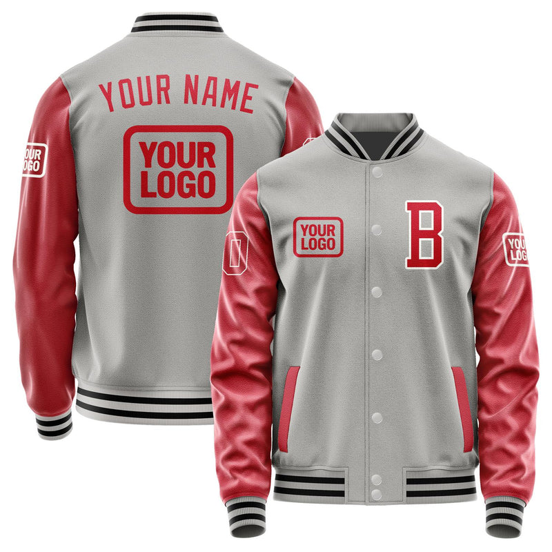 Custom Gray Red Jacket JA040414041718141418