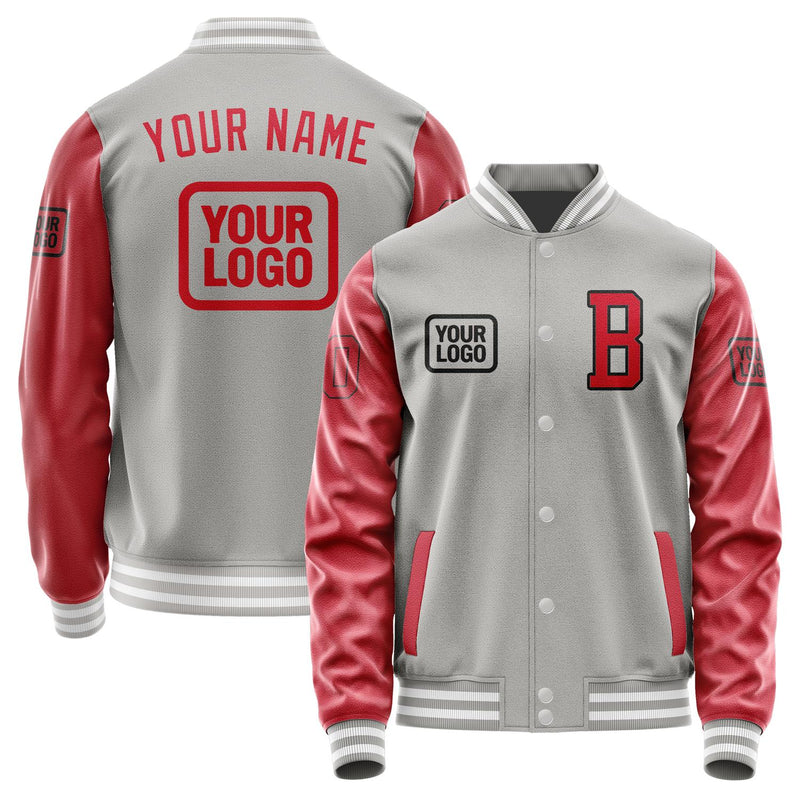 Custom Gray Red Jacket JA040414041817141417